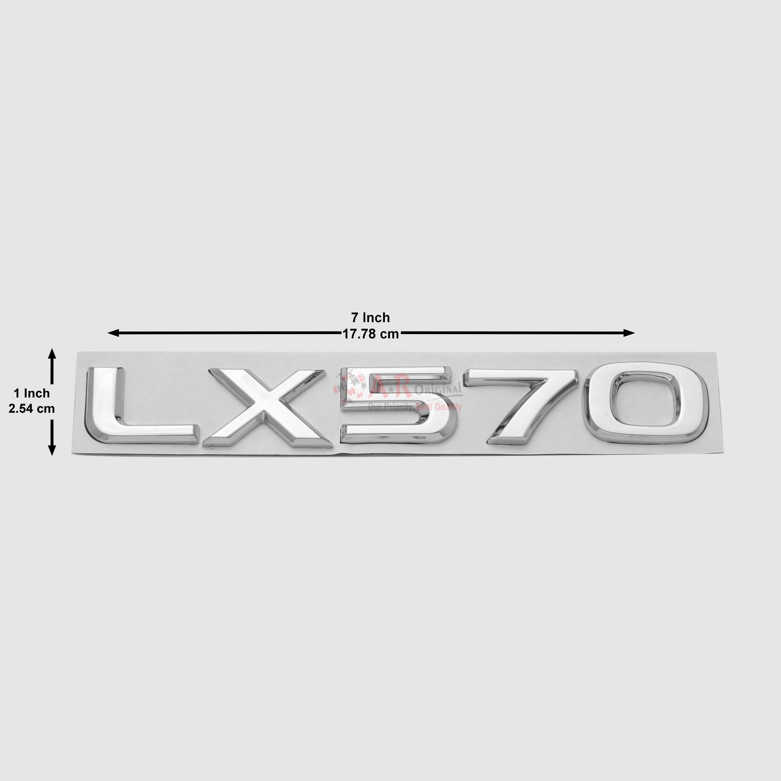 LX570 Emblem Lexus 1x8inch-2.5x19cm Chrome IP Badge