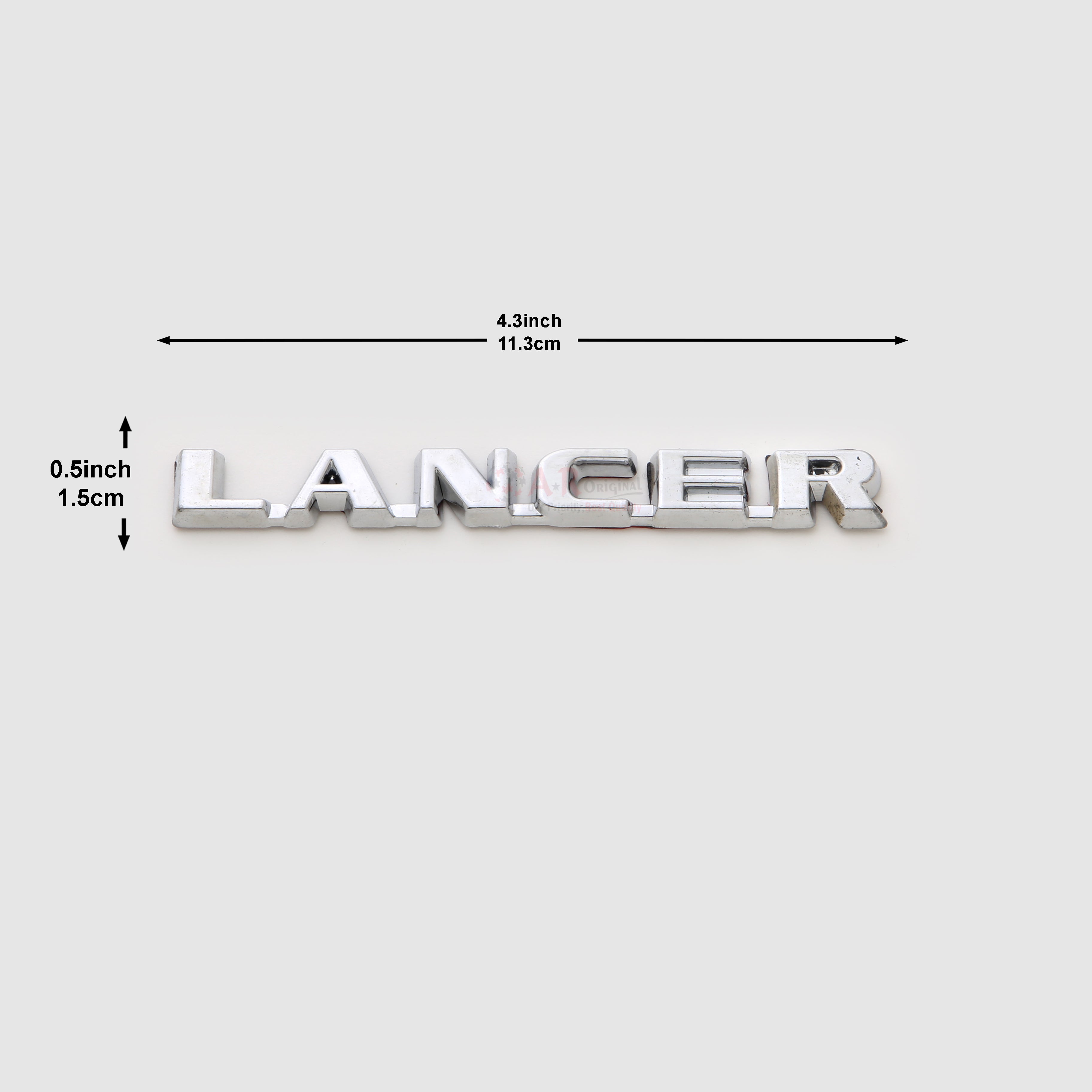 Lancer Emblem 0.5x4inch-1.5x11cm Small Chrome IP Badge