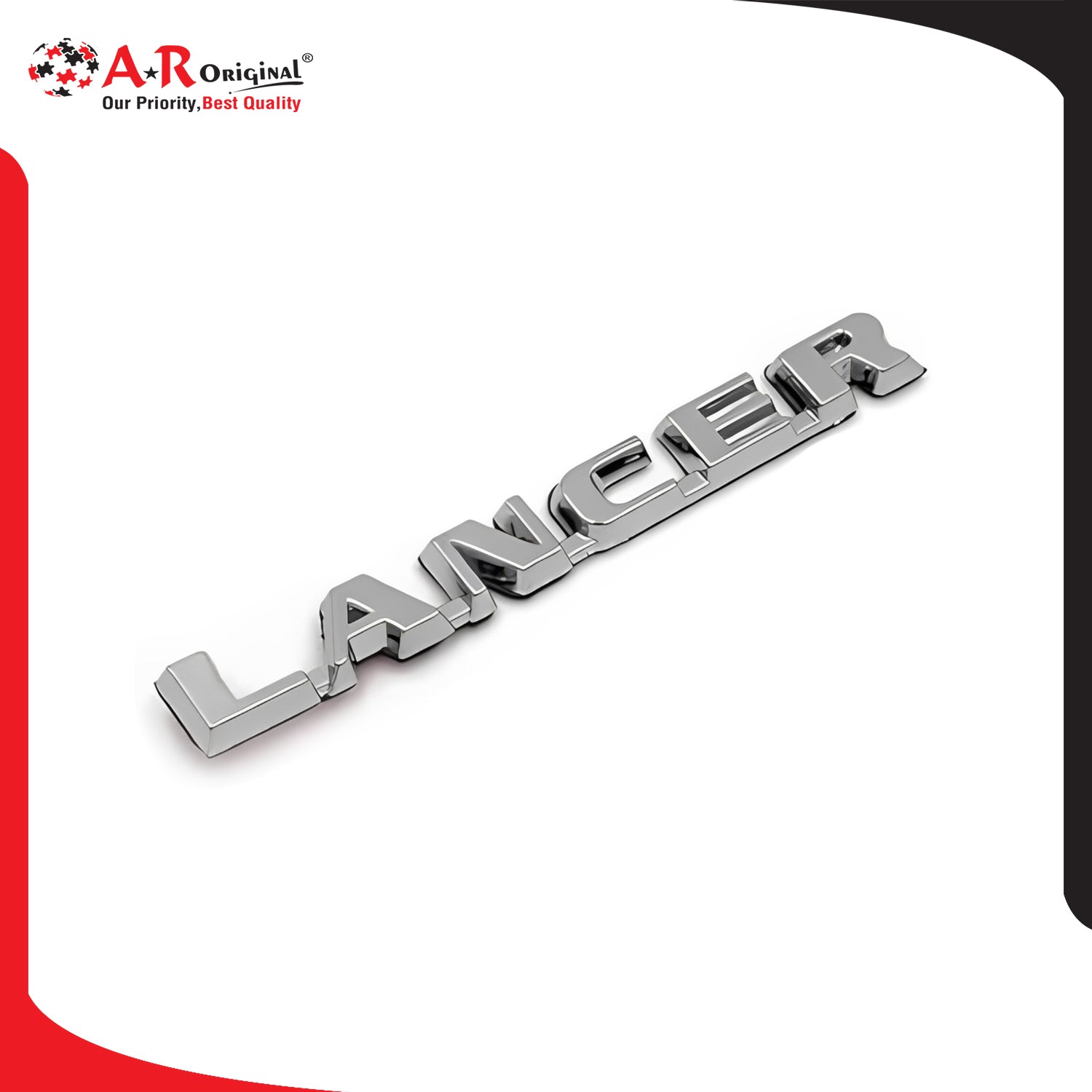 Lancer Emblem 0.5x4inch-1.5x11cm Small Chrome LC Badge