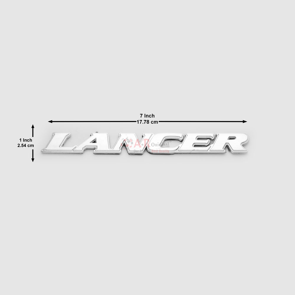 Lancer Emblem 1x7inch-2.5x18cm Big Chrome IP Badge