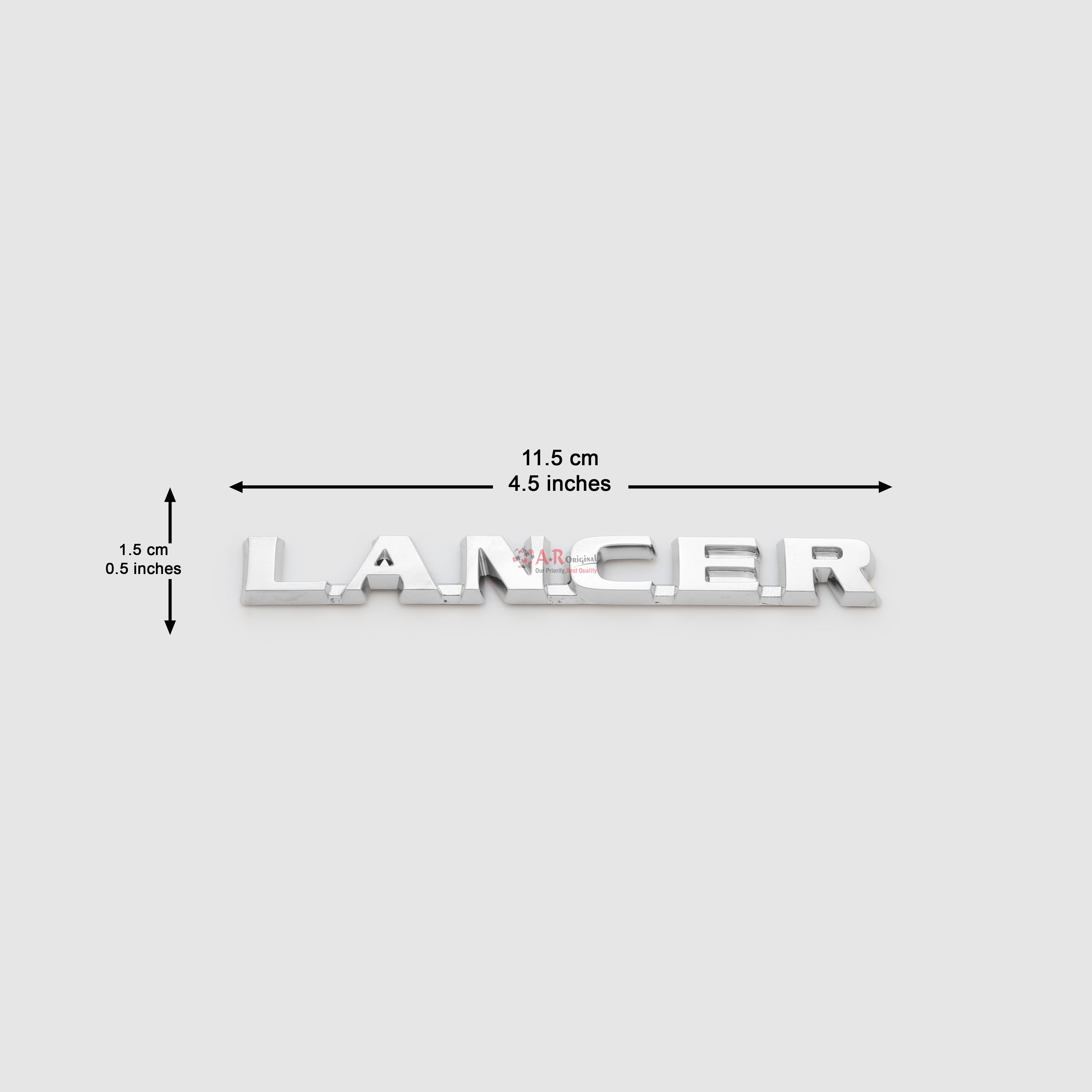 Lancer Emblem Mitsubishi 1.5x11.5cm Chrome IP Badge