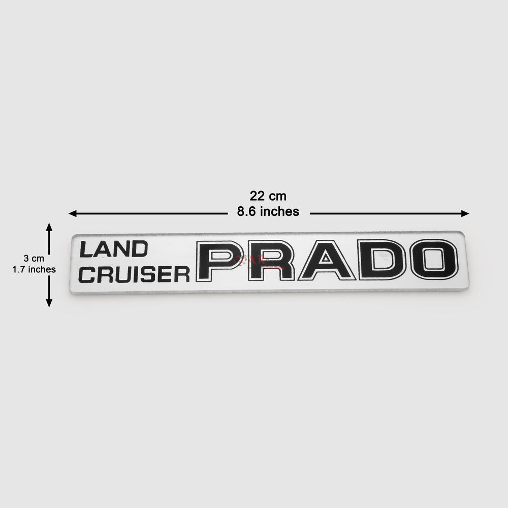Land Cruiser Prado Emblem 3x22cm Silver Acrylic Coat LC Badge