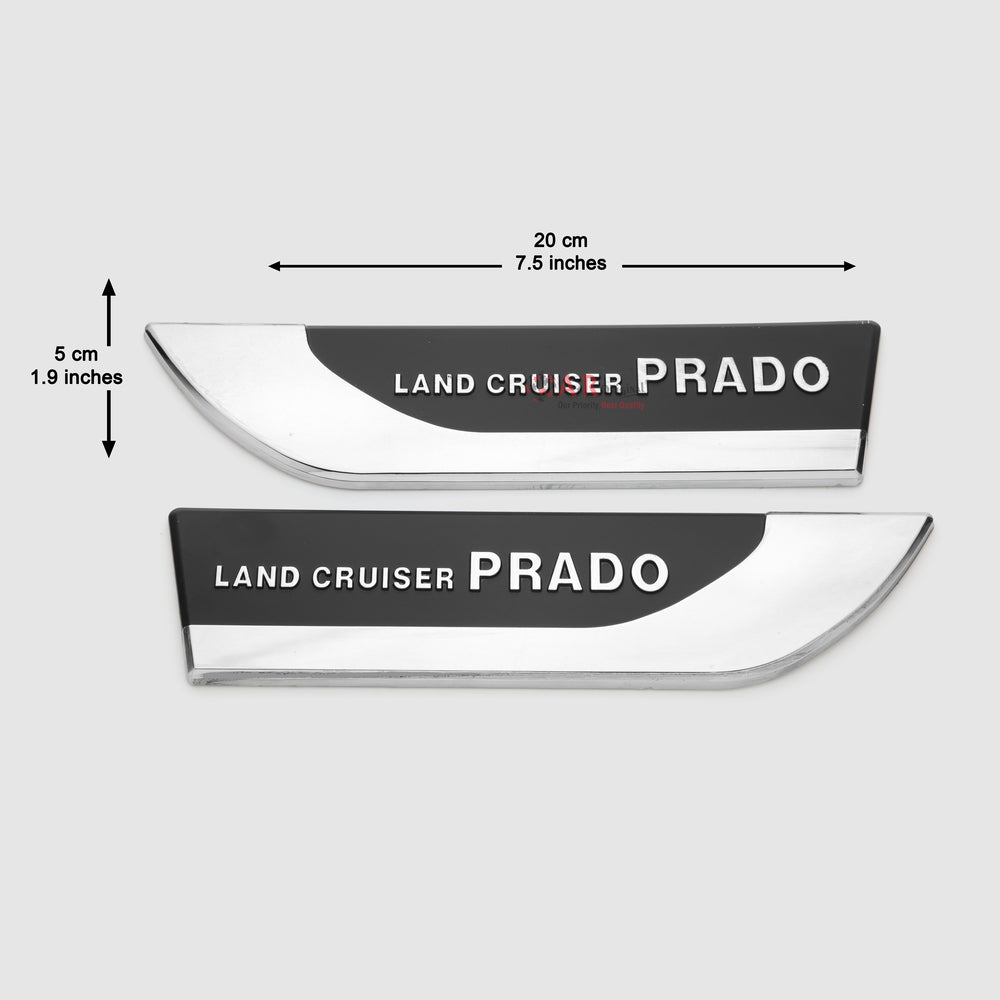 Land Cruiser Prado Emblem Side Fenders 2pcs set 5x20cm Chrome IP Badge