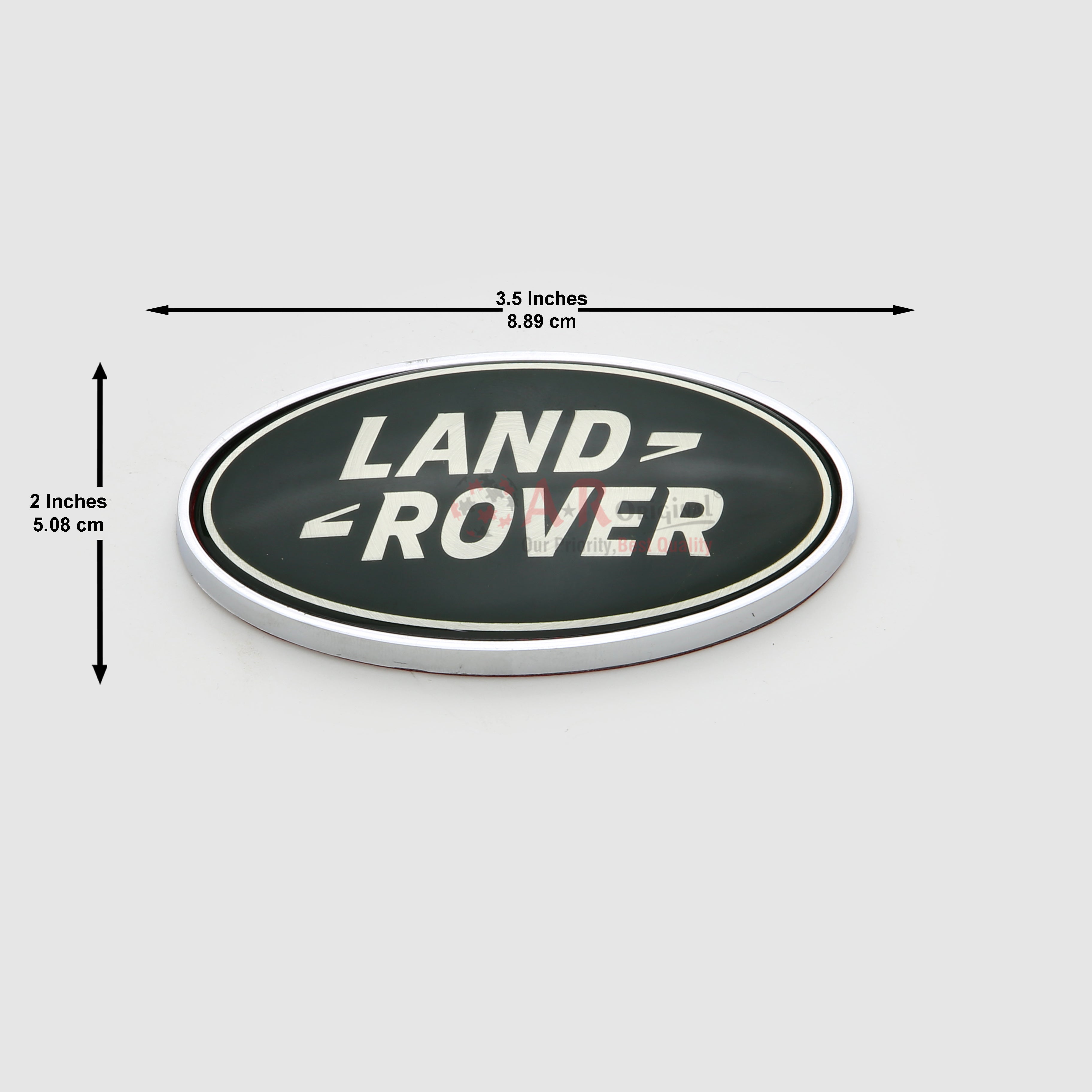 Land Rover Logo 2x3.5inch-5x9cm Black Chrome IP Badge