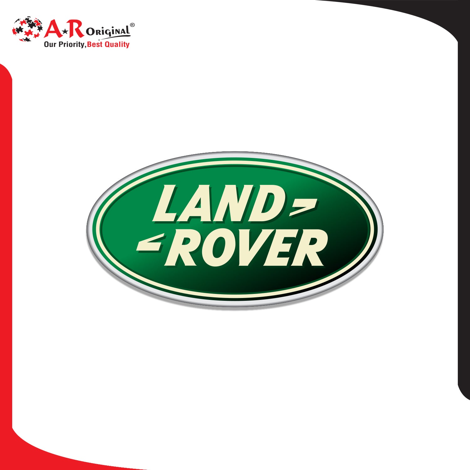 Land Rover Logo 2x3.5inch-5x9cm Green Chrome IP Badge