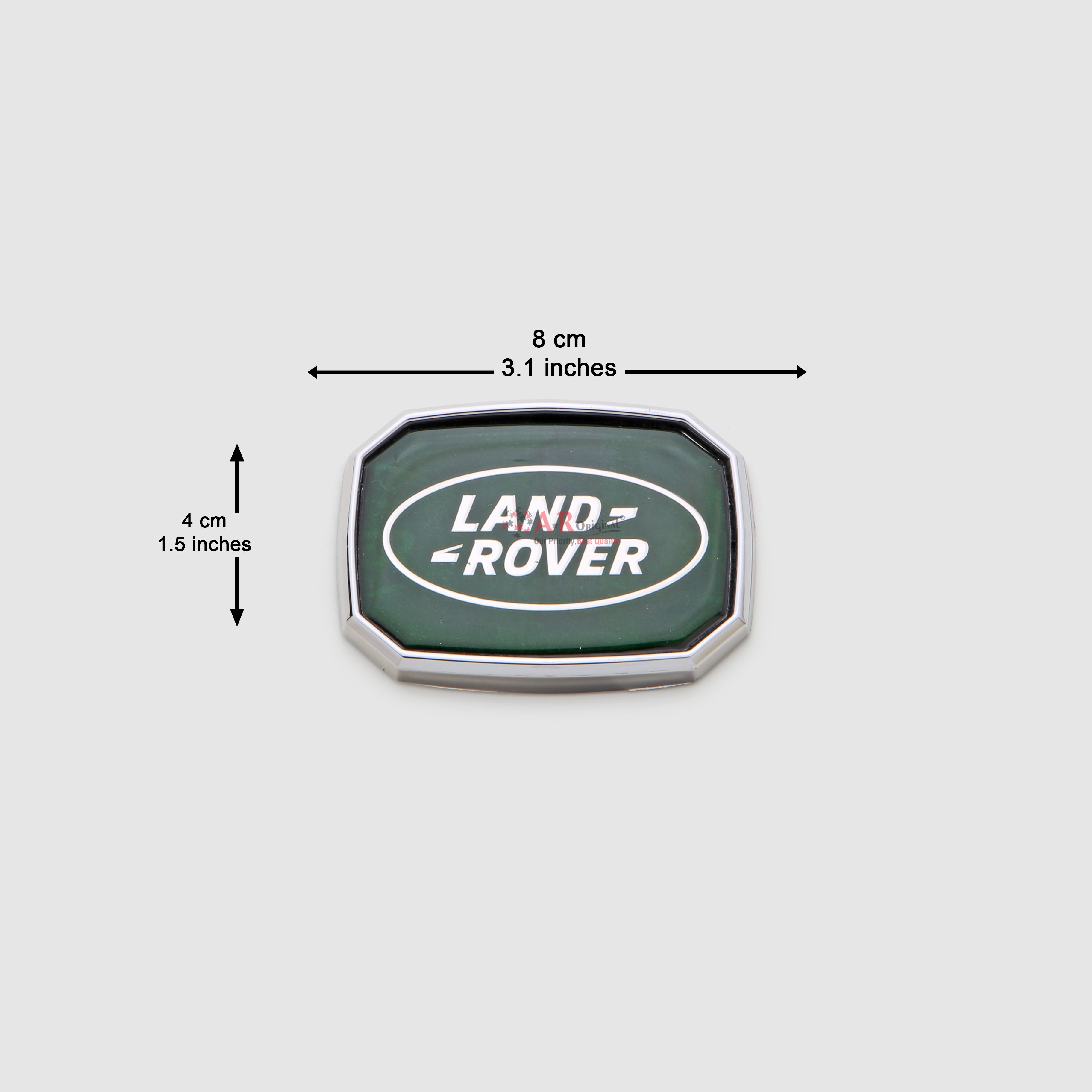 Land Rover Logo 4x6.5 cm 2pc Set Green Chrome IP Badge