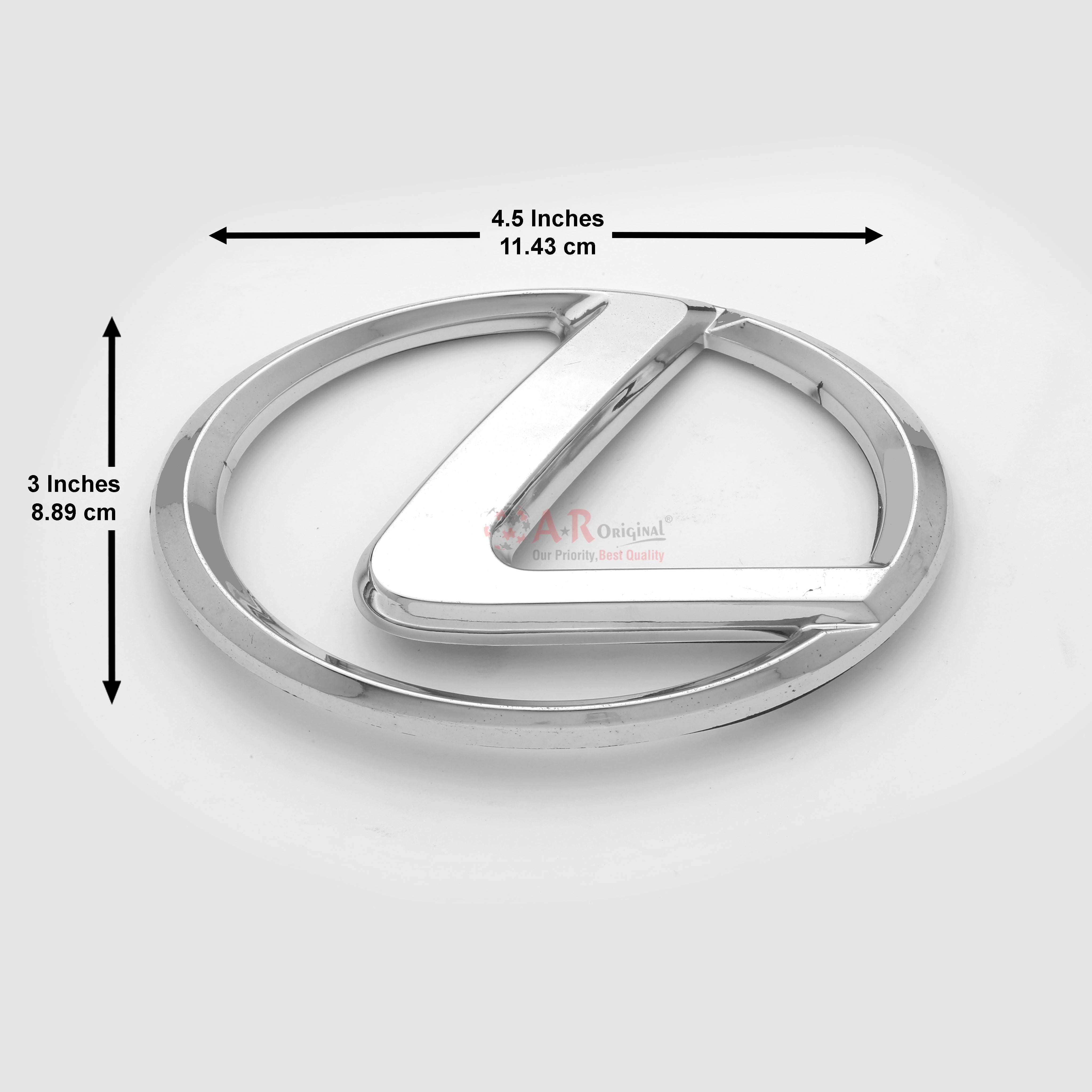Lexus Logo 3x4.5inch-9x12cm Pin Fit Chrome IP Badge (2)