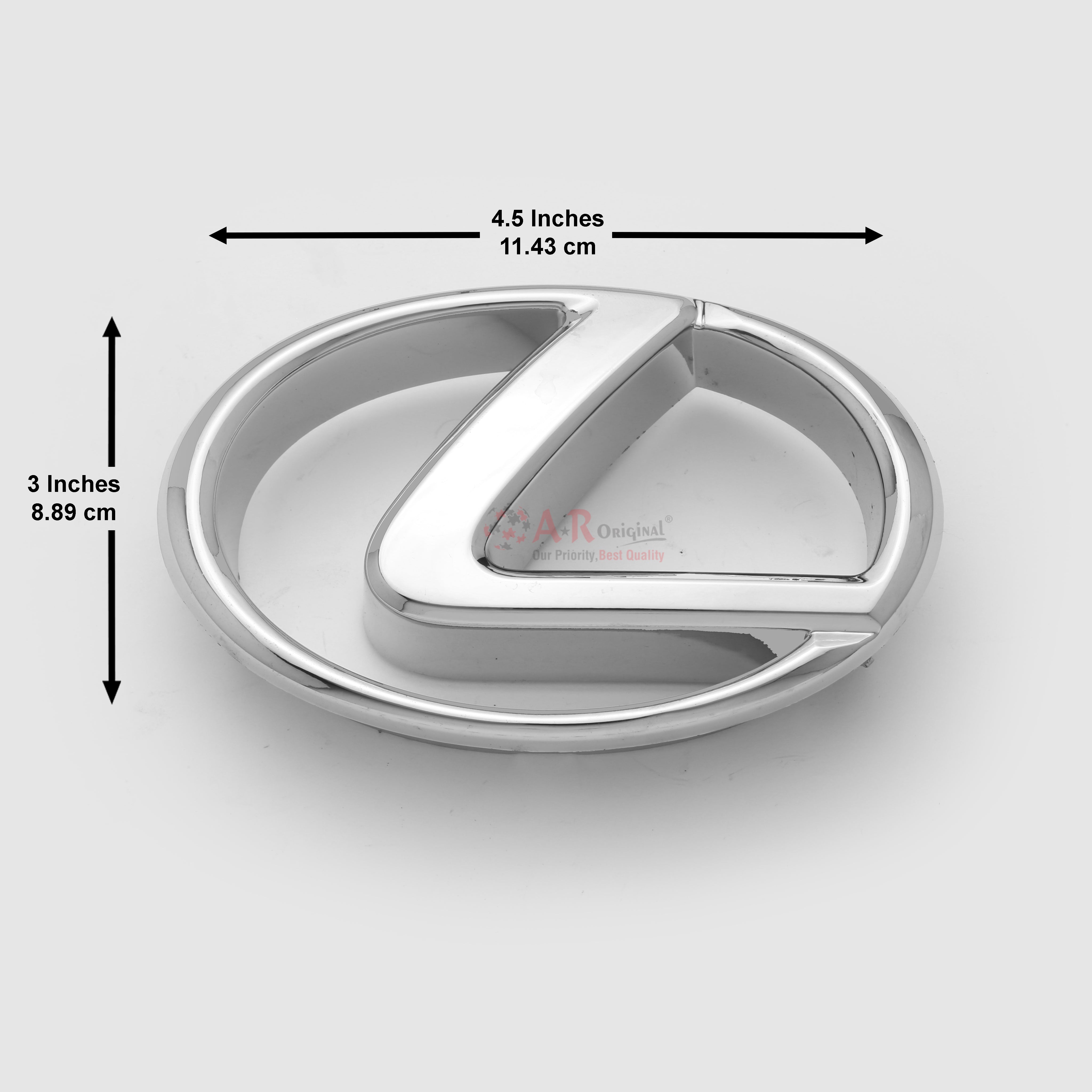 Lexus Logo 3x4.5inch-9x12cm Screw Fit Chrome IP Badge