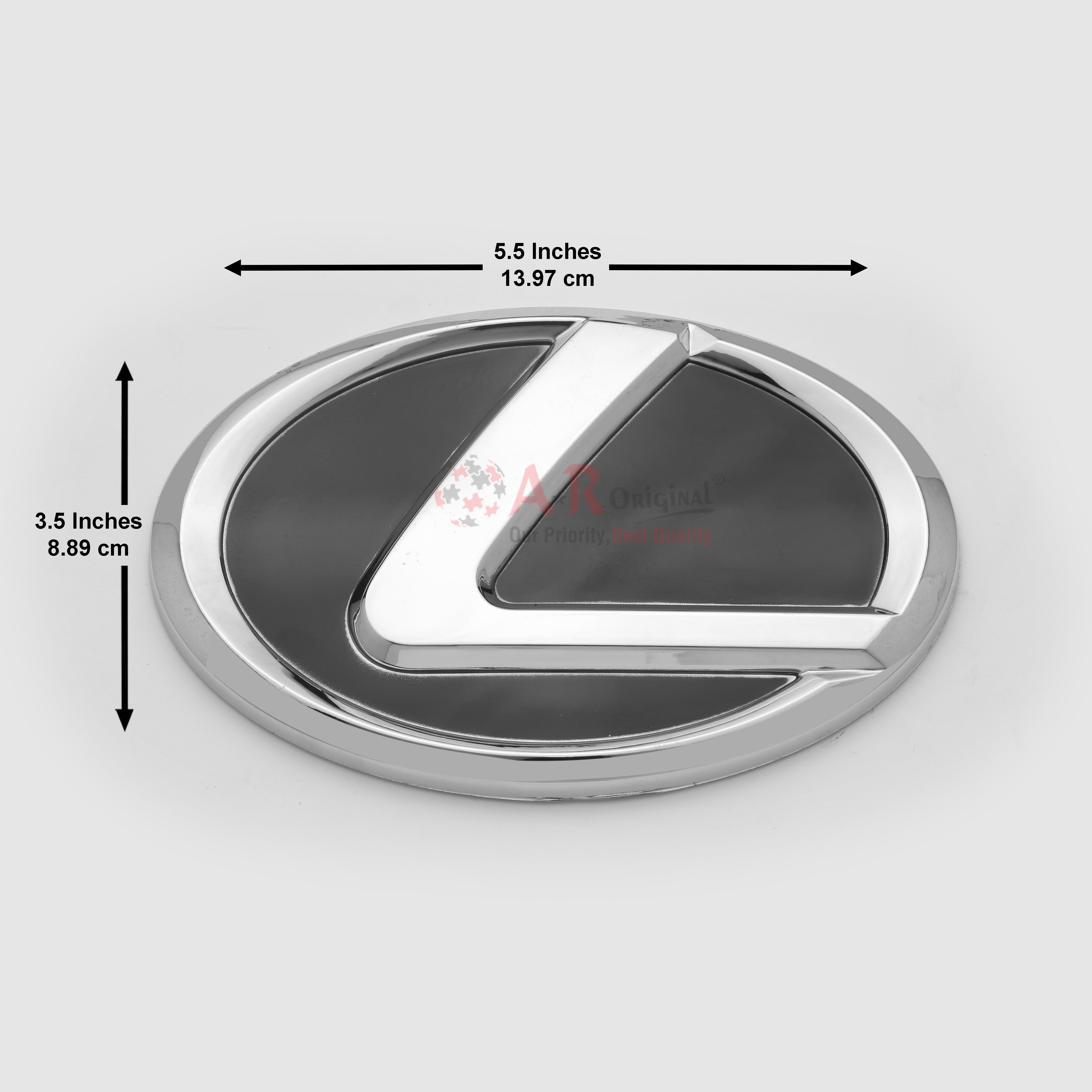 Lexus Logo Black 3.5x5.5inch-9x14cm Chrome LC Badge