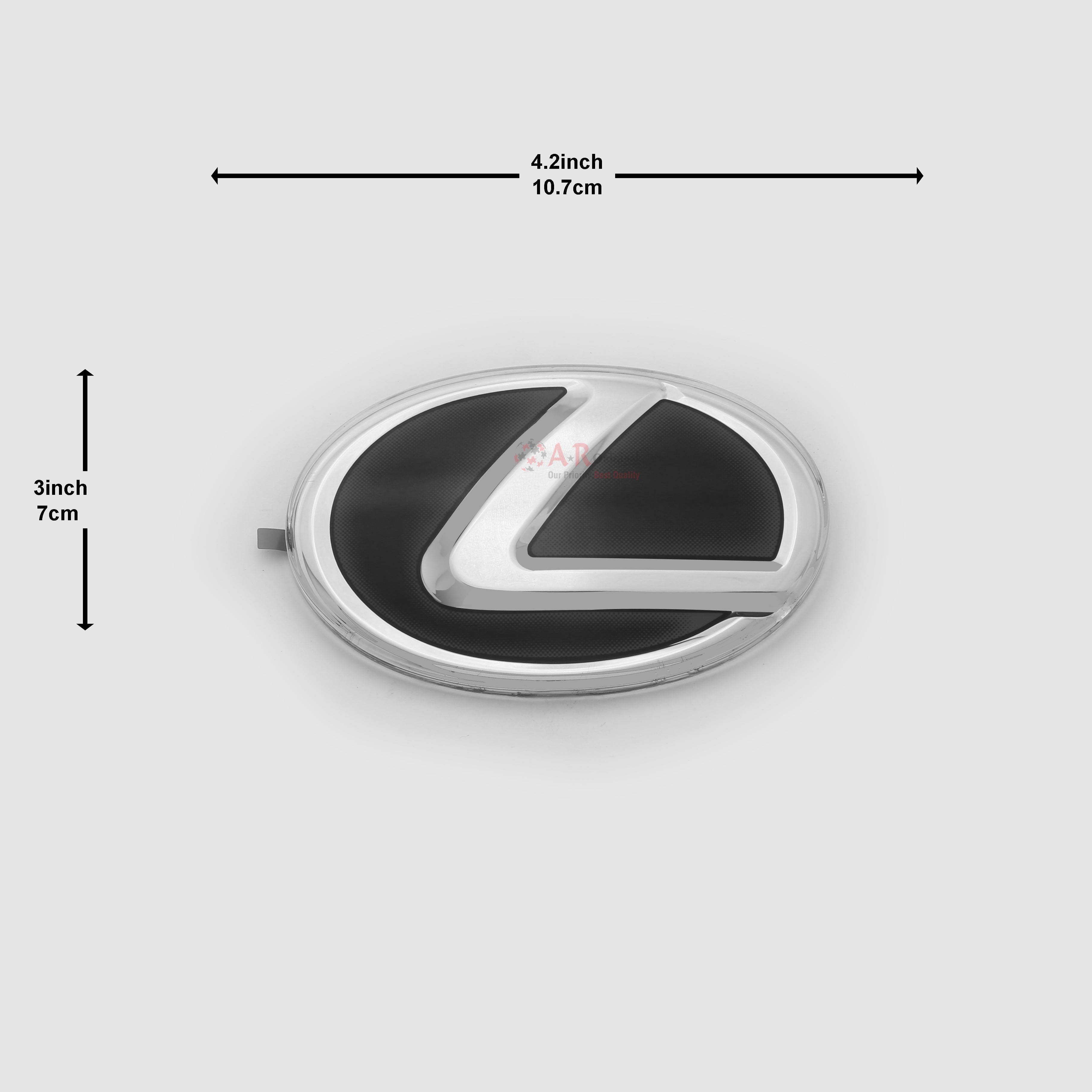 Lexus Logo Glass A' 110mm 4.2inch,10.7cm-3inch,7cm Black Silver IP Badge