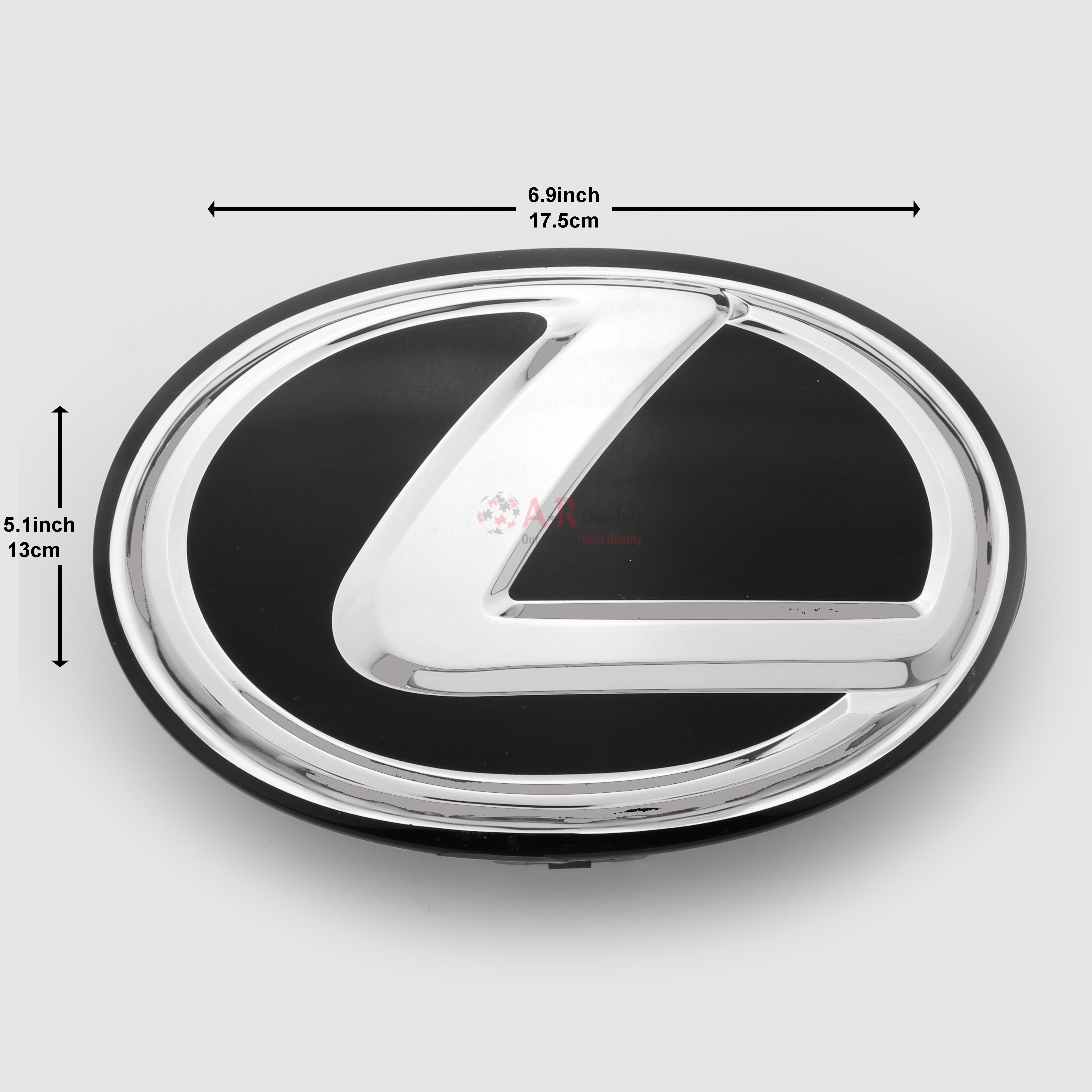 Lexus Logo Glass A' 175mm 6.9inch,17.5cm-5.1inch,13cm Black Silver IP Badge