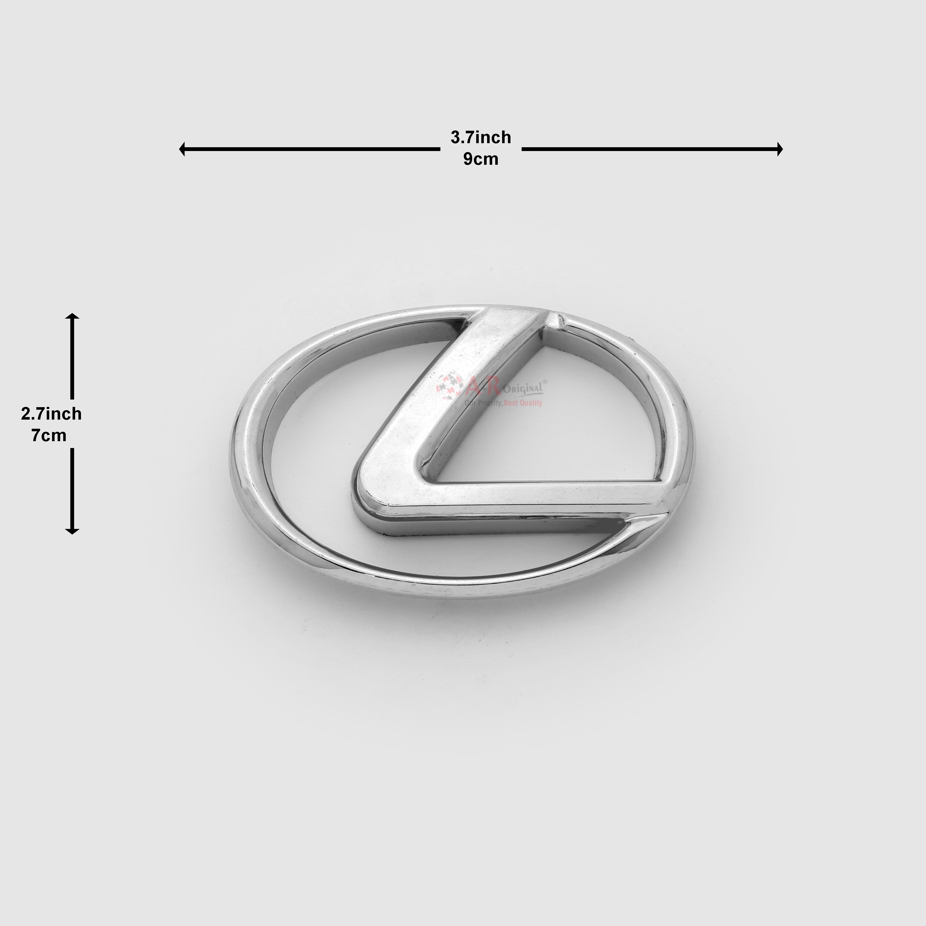 Lexus Logo Screw Fit 2.7x3.7inch-7x9.5cm Chrome IP  Badge