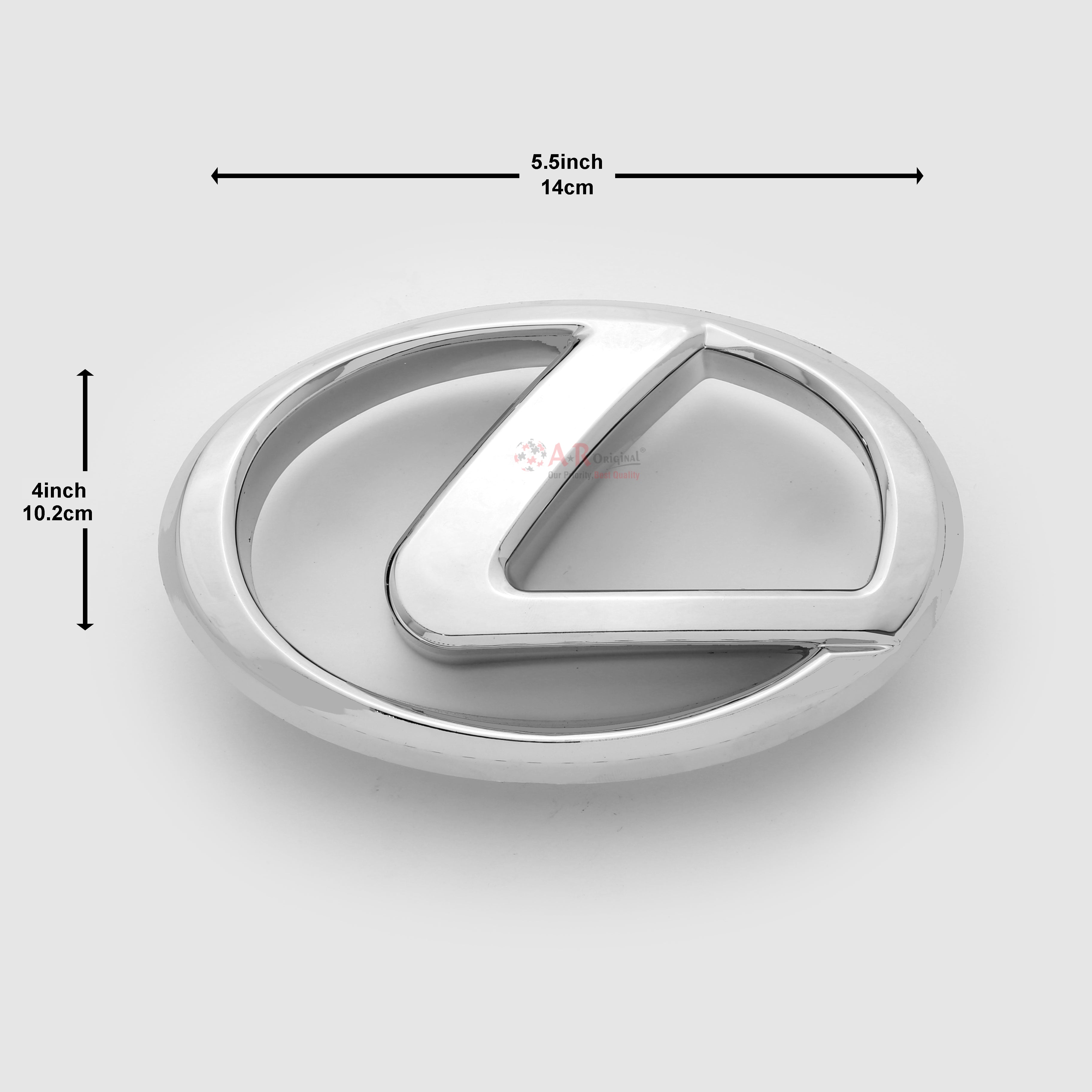 Lexus Logo Screw Fit Big 1.4x5.5inch-10.2x14cm Chrome IP Badge