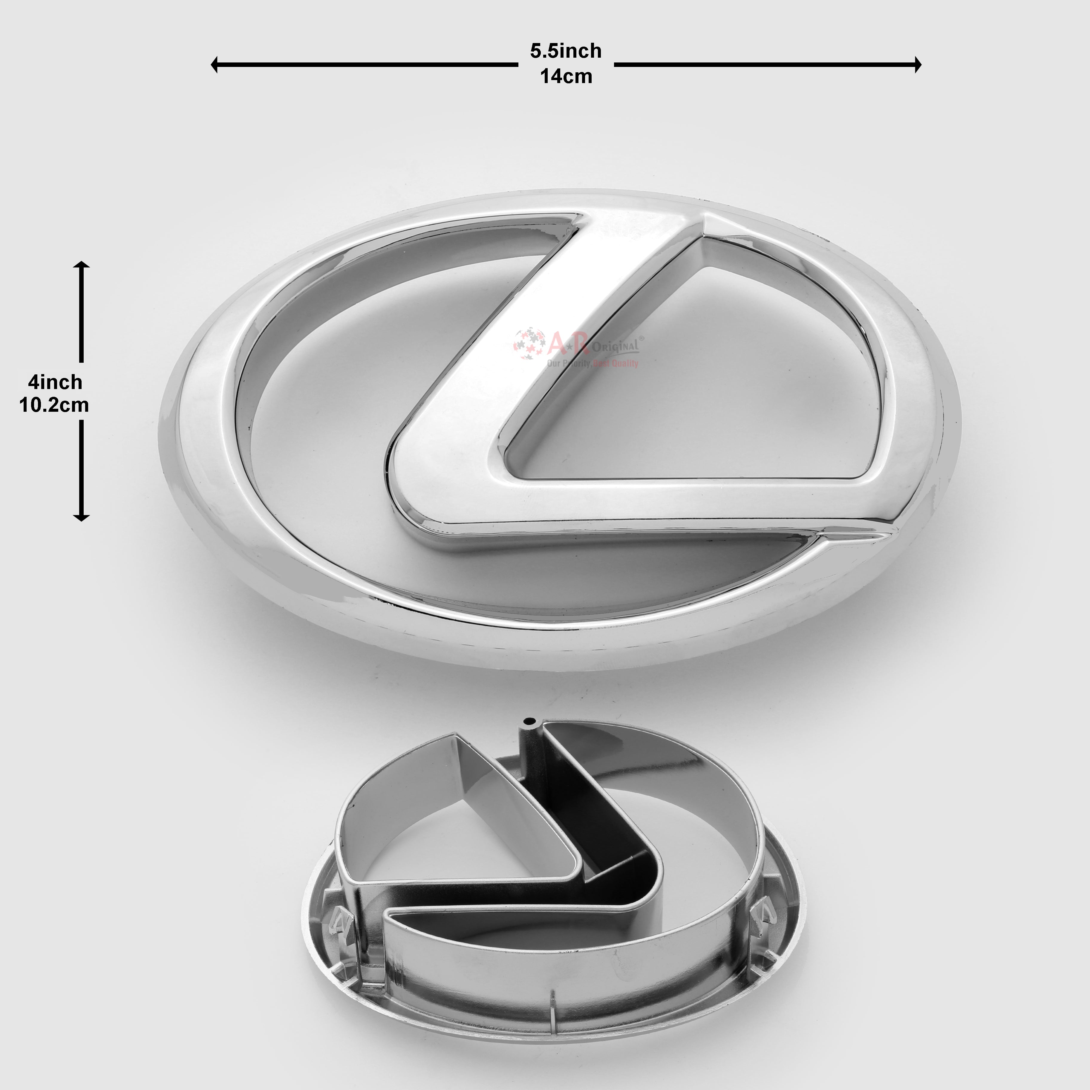 Lexus Logo Screw Fit Big 1.4x5.5inch-10.2x14cm Chrome IP Badge