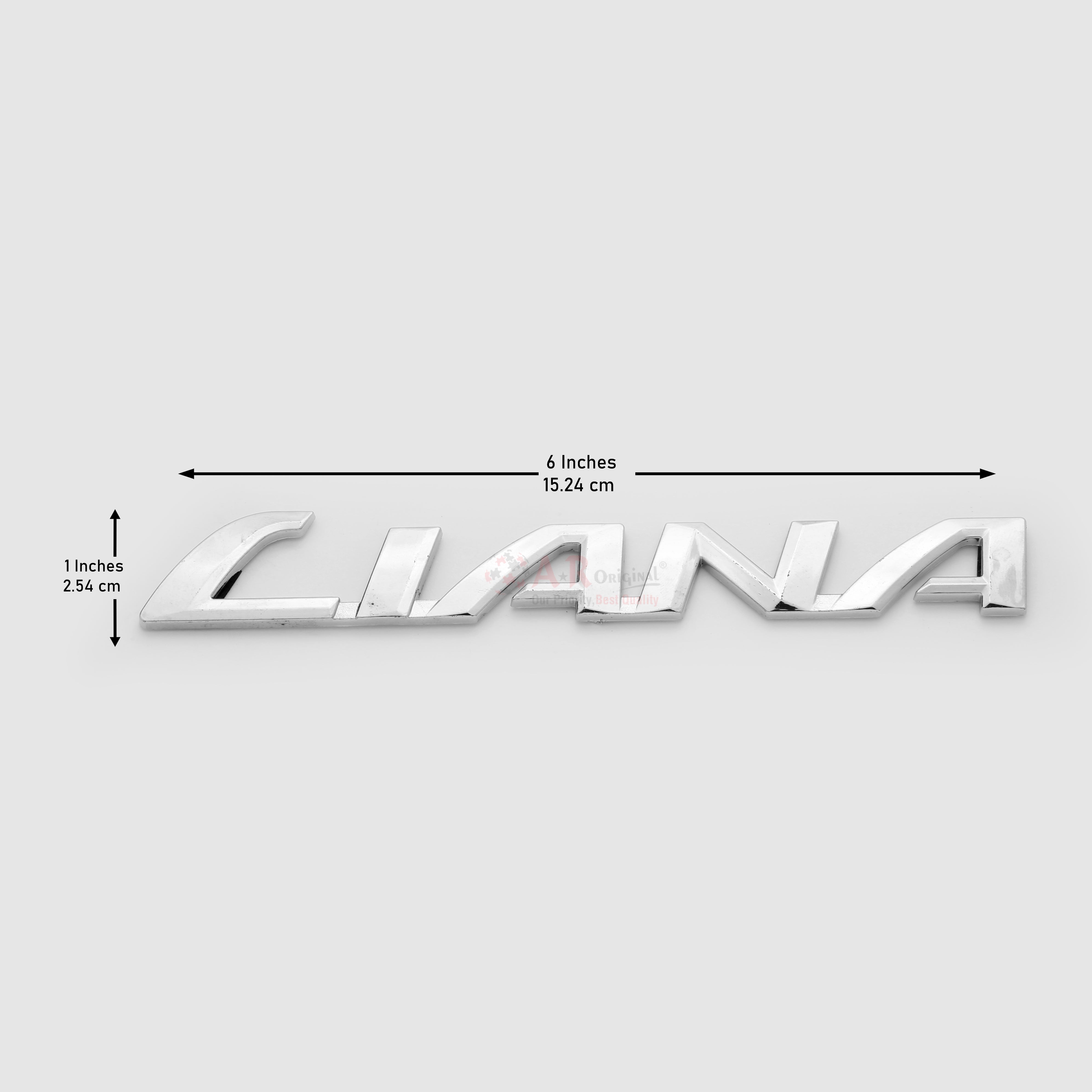 Liana Emblem 1x6inch-2.5x16cm Chrome LC Badge