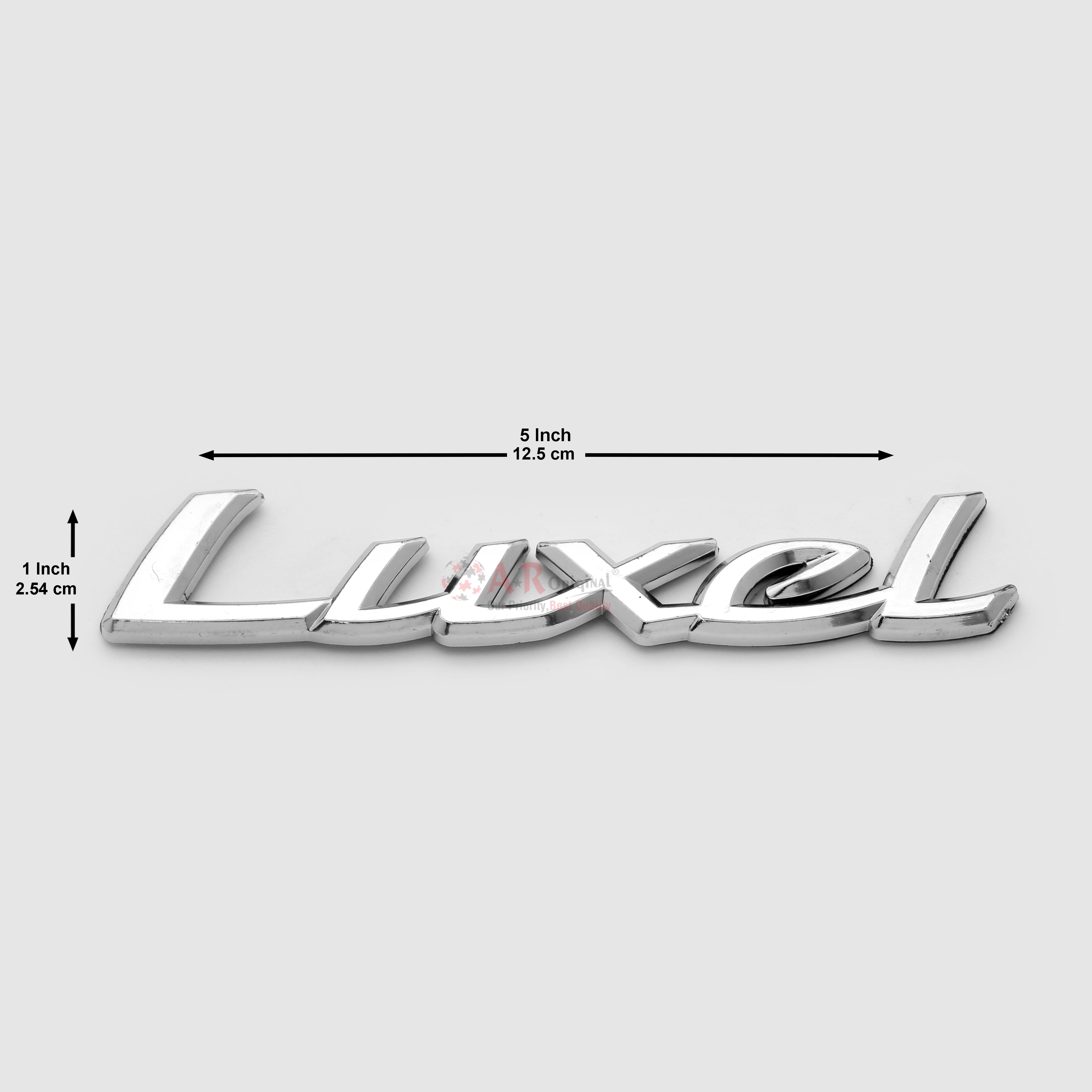 Luxel Emblem 1x5inch-2.5x12.5cm Chrome IP Badge