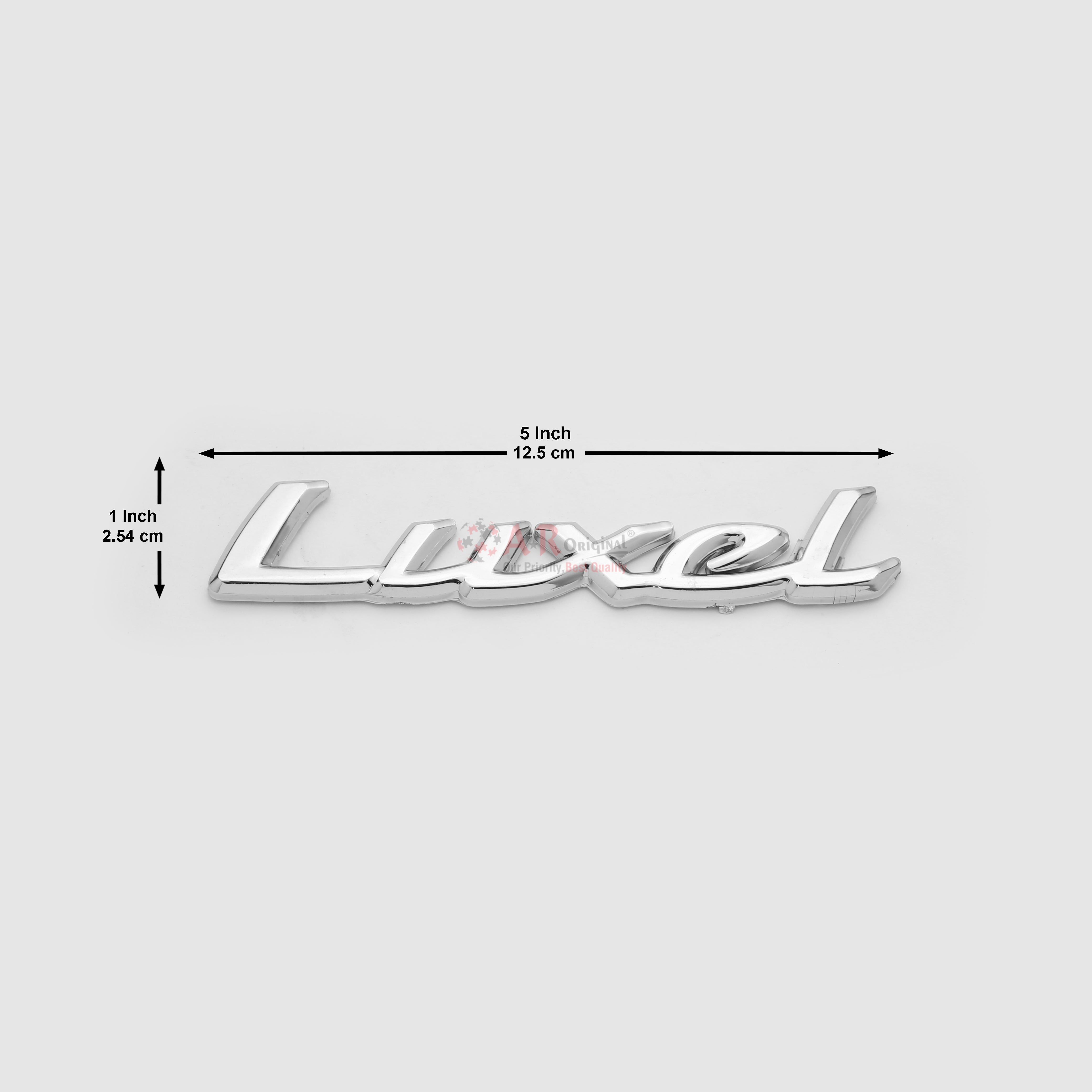 Luxel Emblem 1x5inch-2.5x12.5cm Chrome LC Badge