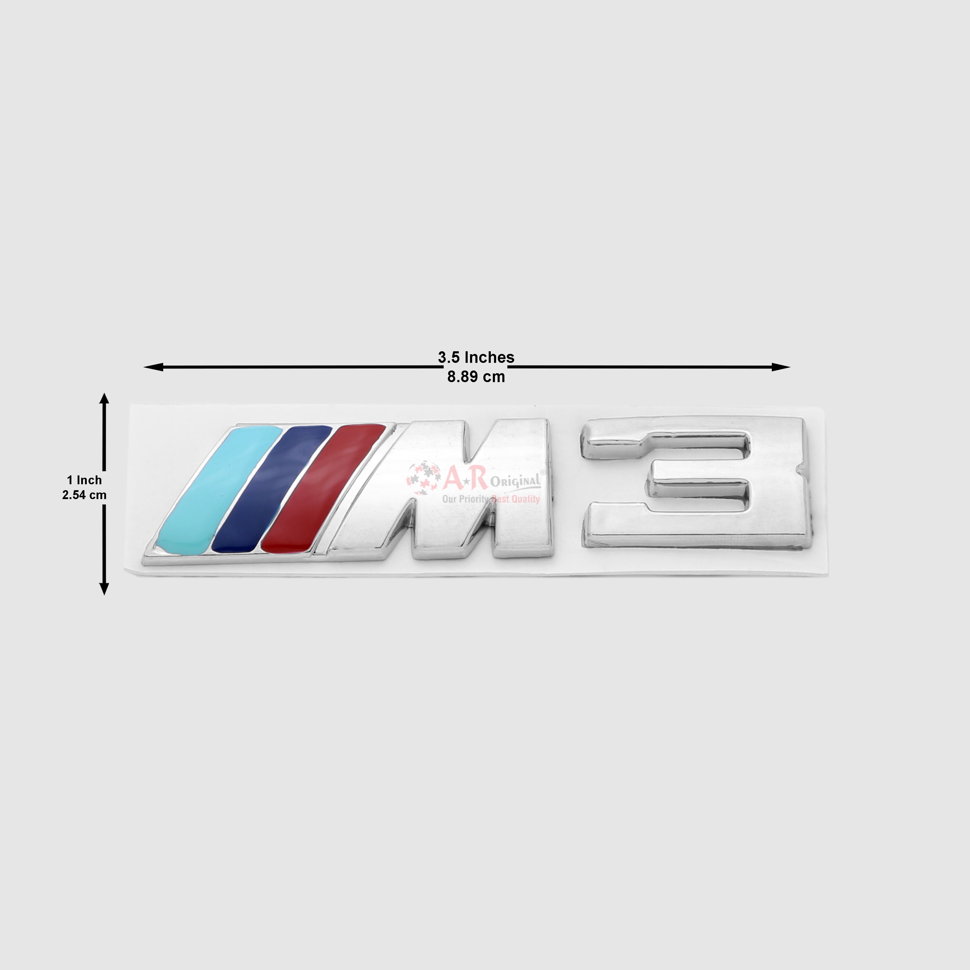 M3 Emblem BMW 1x3.5inch-2.5x9cm Chrome IP Badge