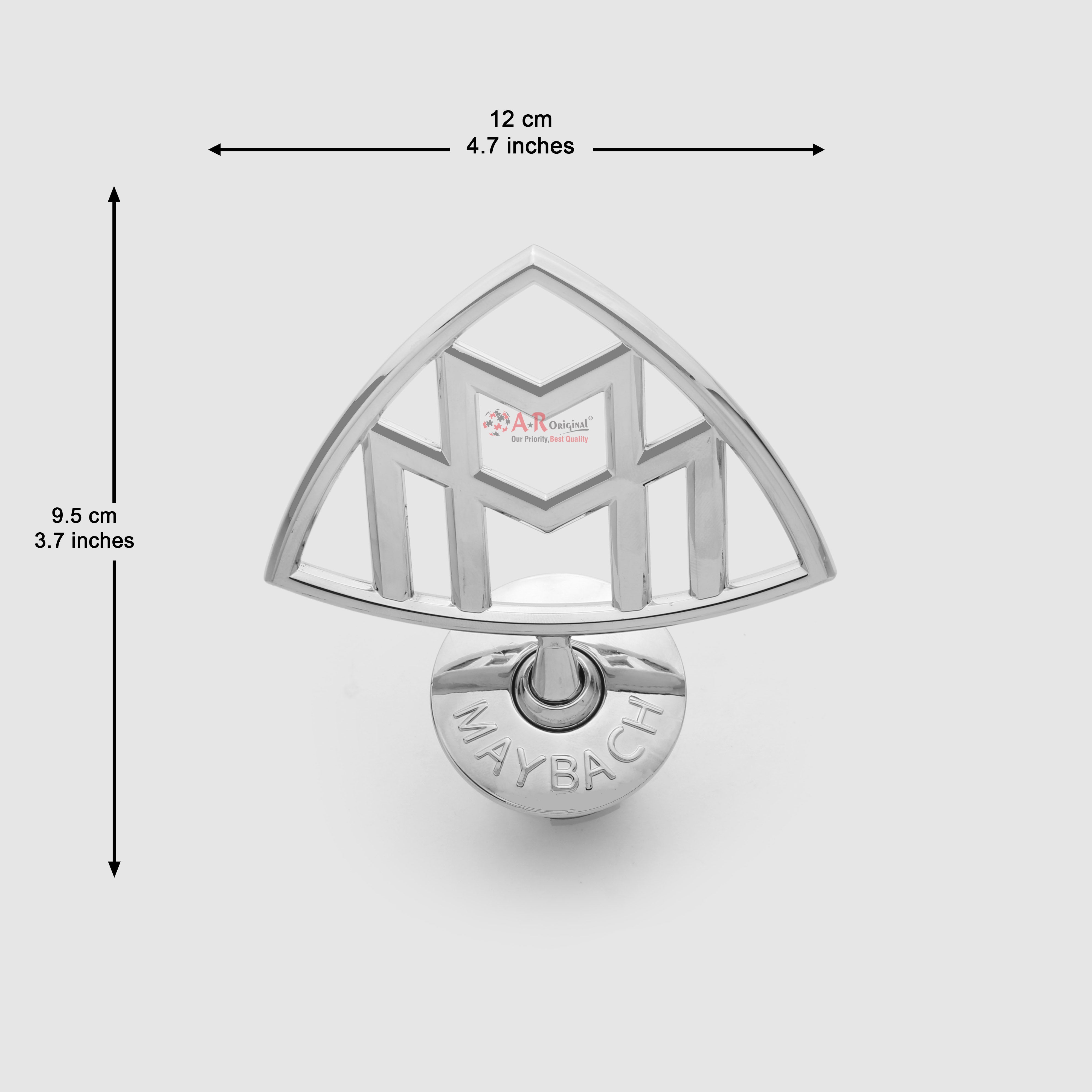 Maybach Bonnet Logo 9.5x12.5cm Plain Chrome IP Badge
