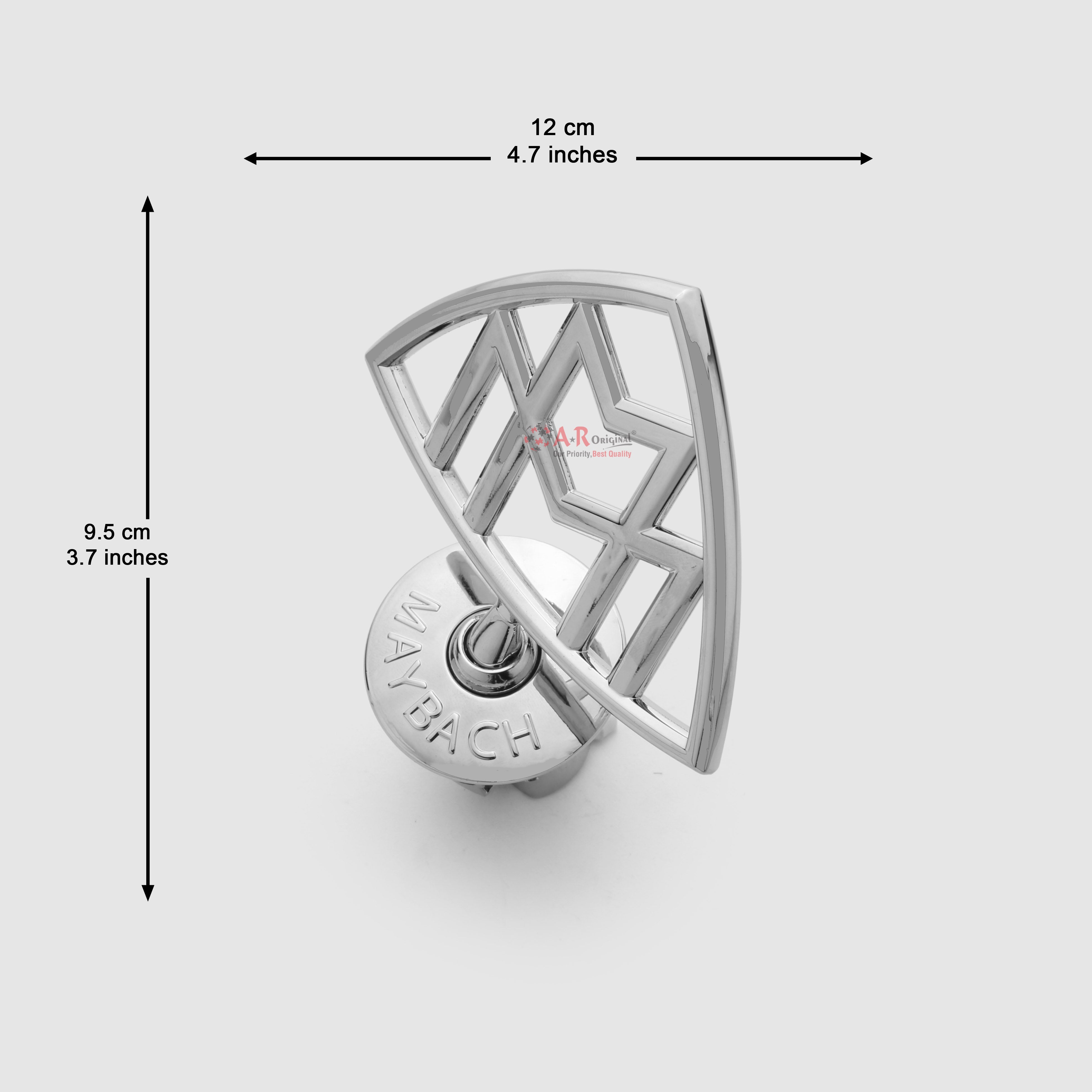 Maybach Bonnet Logo 9.5x12.5cm Plain Chrome IP Badge