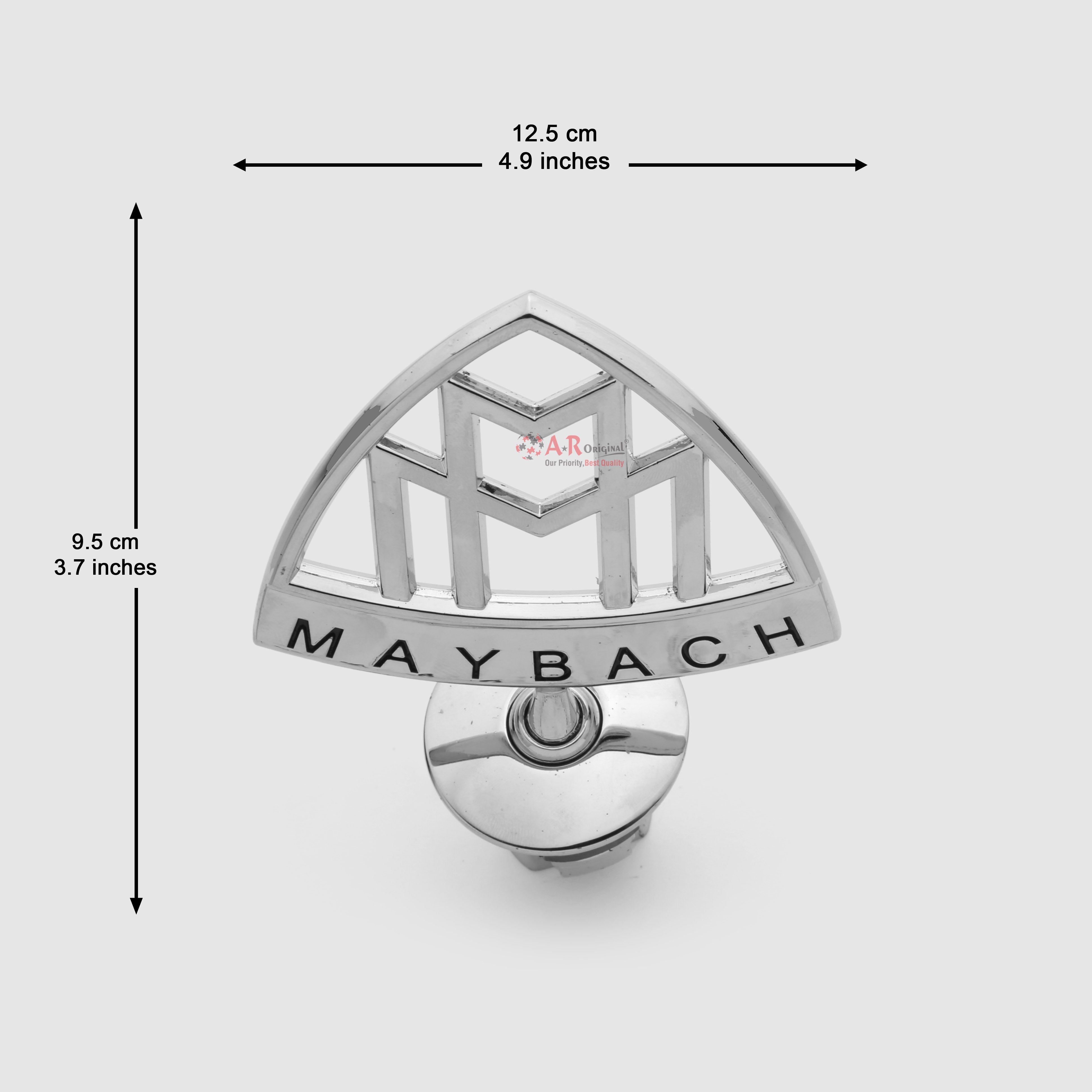 Maybach Bonnet Logo 9.5x12.5cm Written Chrome IP Badge