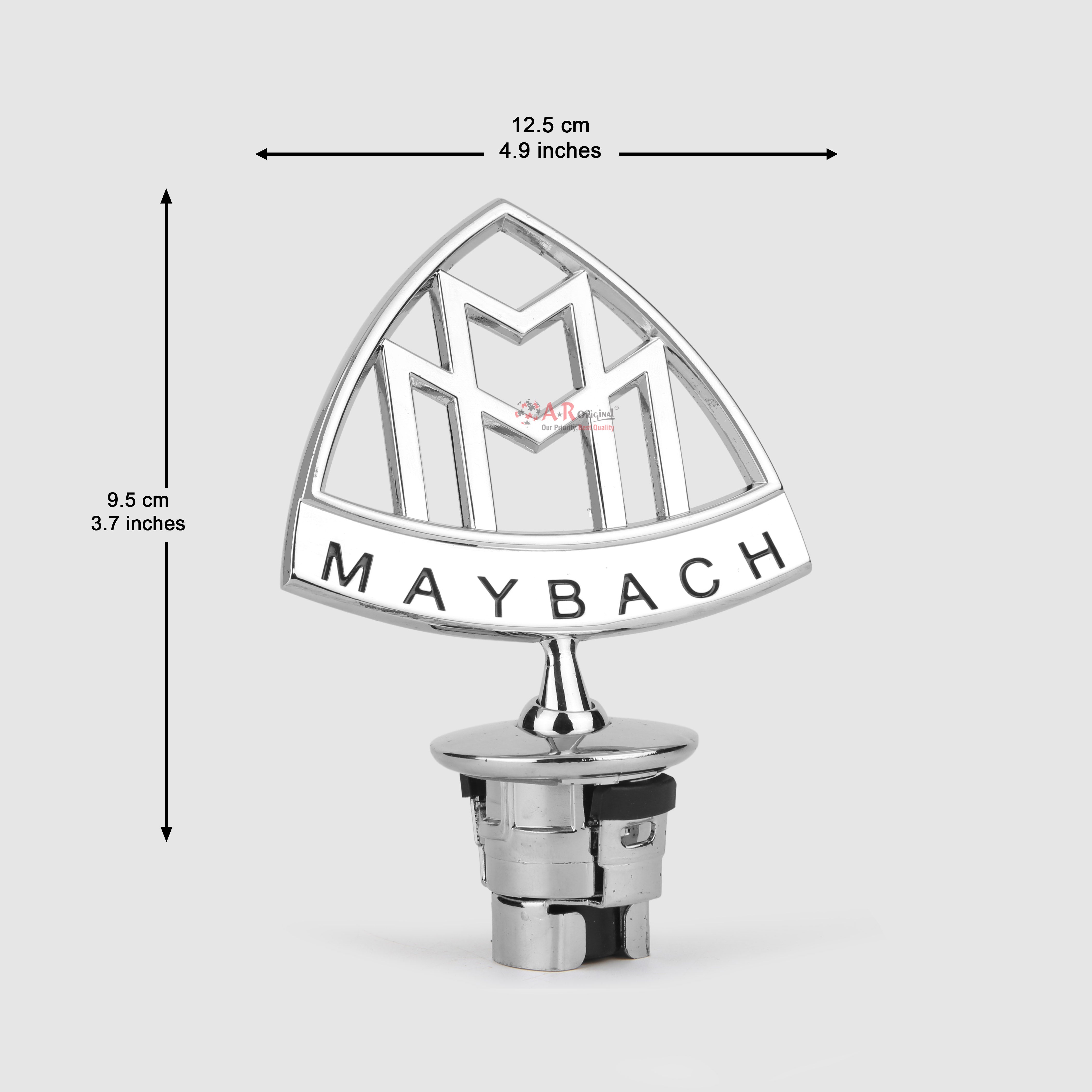 Maybach Bonnet Logo 9.5x12.5cm Written Chrome IP Badge