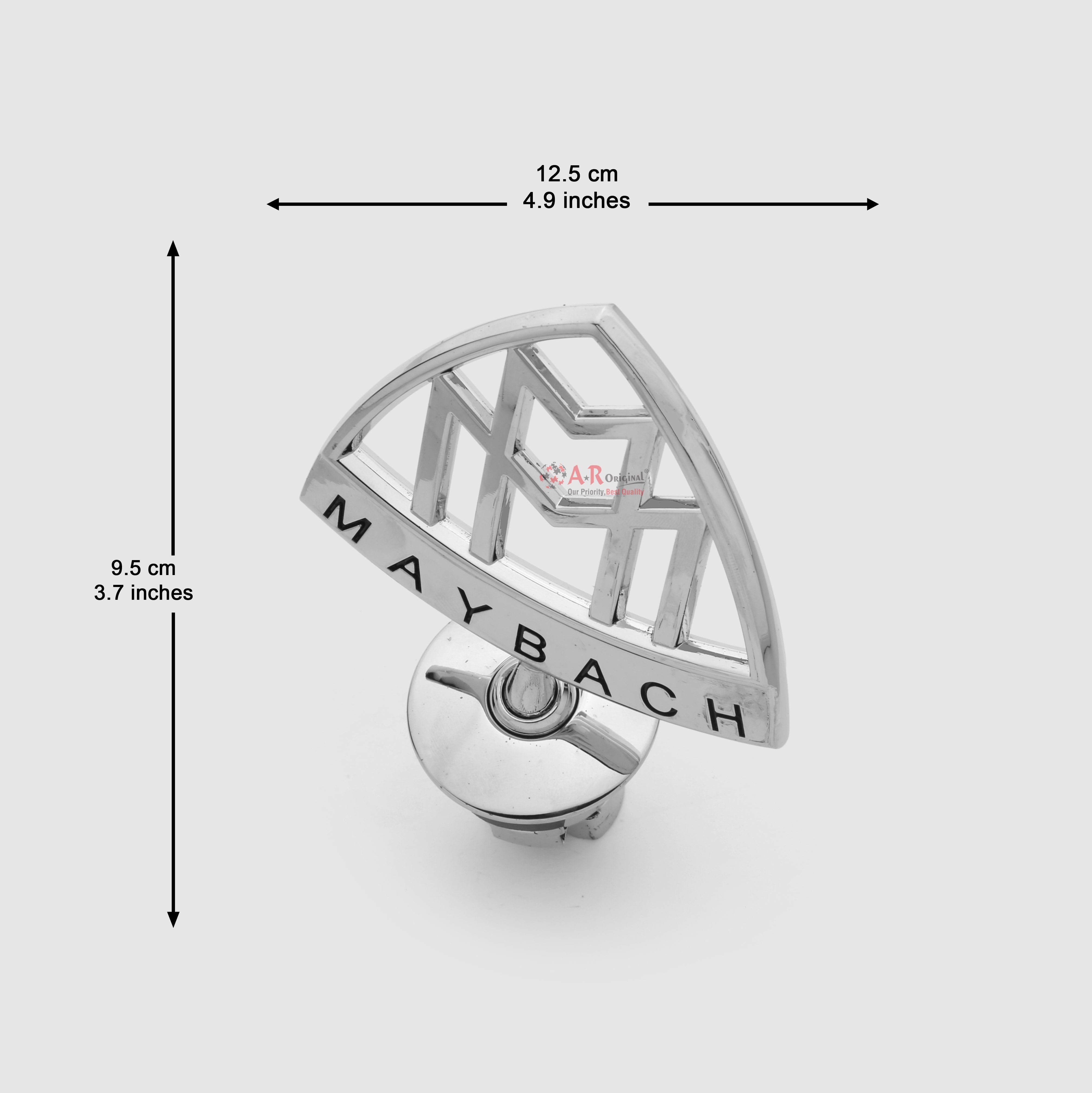 Maybach Bonnet Logo 9.5x12.5cm Written Chrome IP Badge