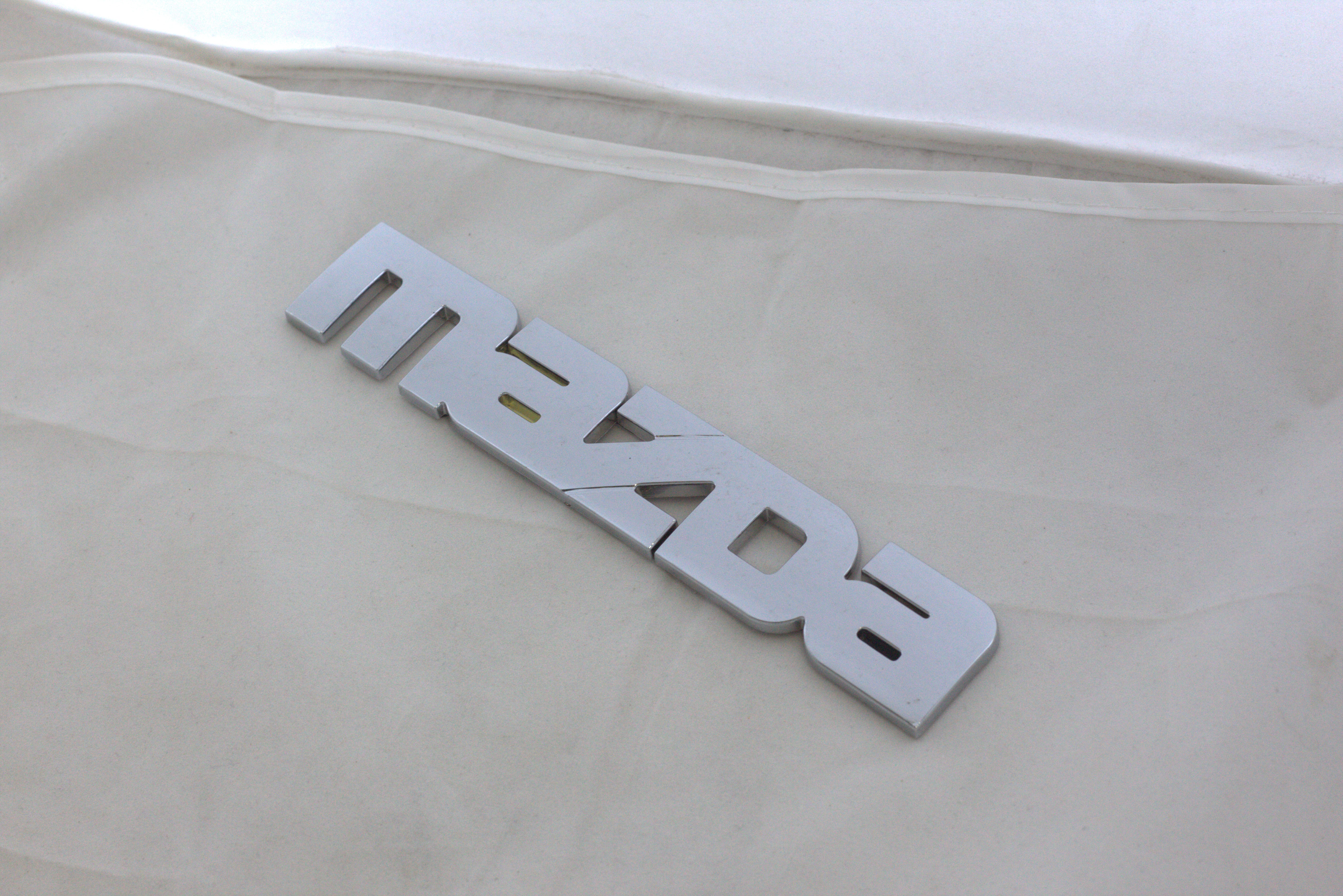 Mazda Emblem Old Font 1x6.5inch-3x17cm Chrome IP Badge