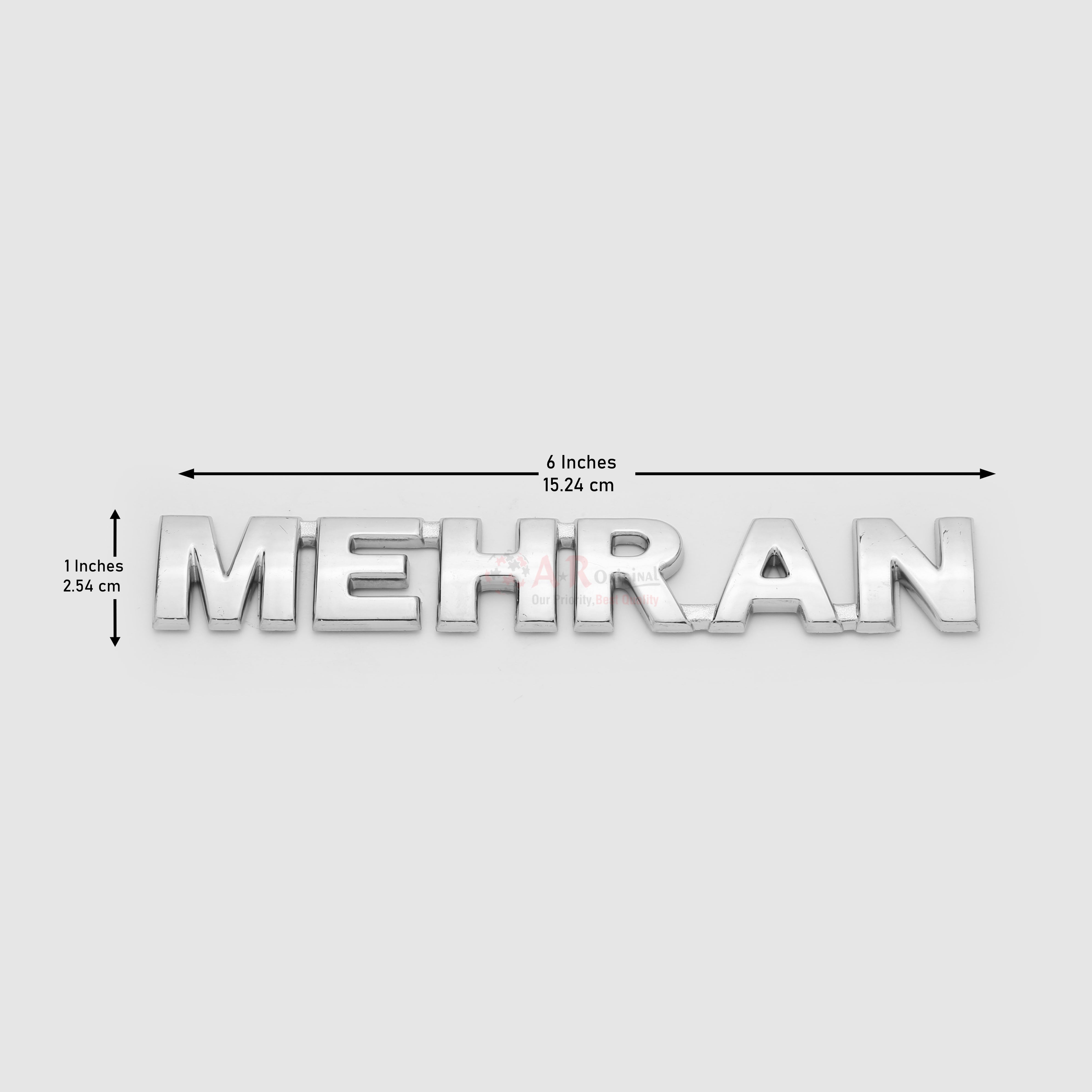 Mehran Emblem 1x6inch-2.5x15cm Medium Chrome LC Badge