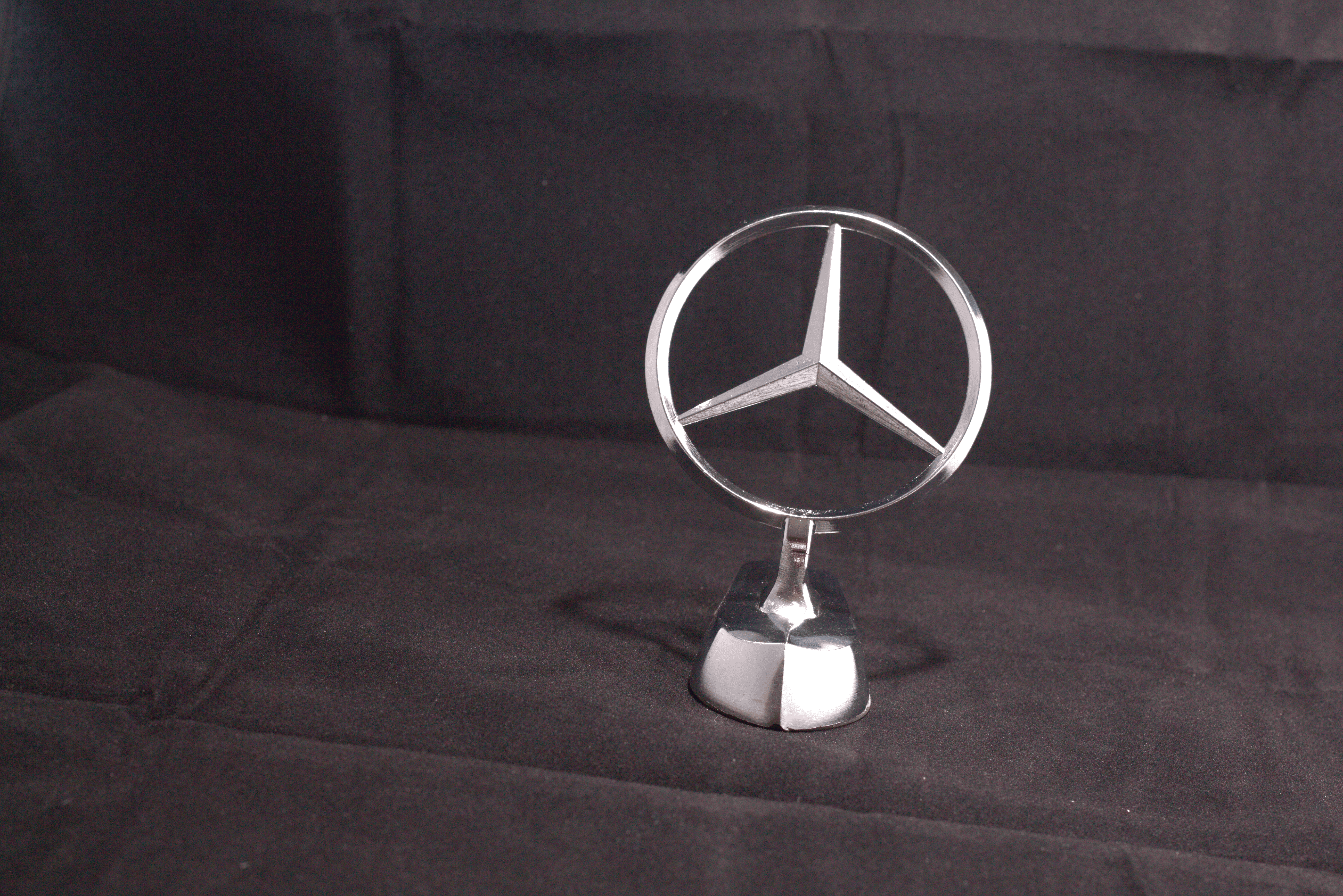 Mercedes Hood Logo 2.5x3.5inch-6.5x9cm Metal Bonnet Emblem Movable Heavy Chrome IP Badge