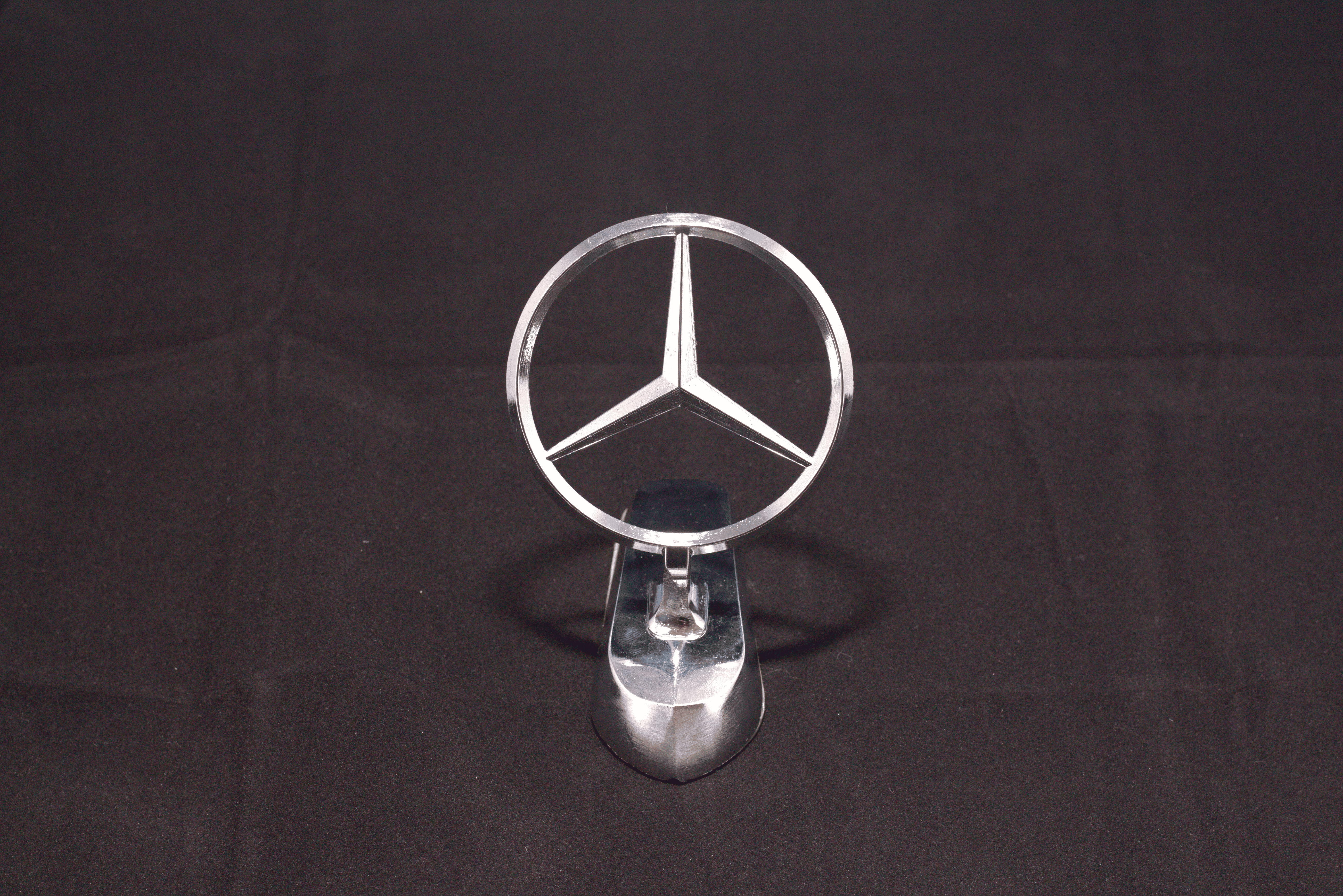Mercedes Hood Logo 2.5x3.5inch-6.5x9cm Metal Bonnet Emblem Movable Heavy Chrome IP Badge
