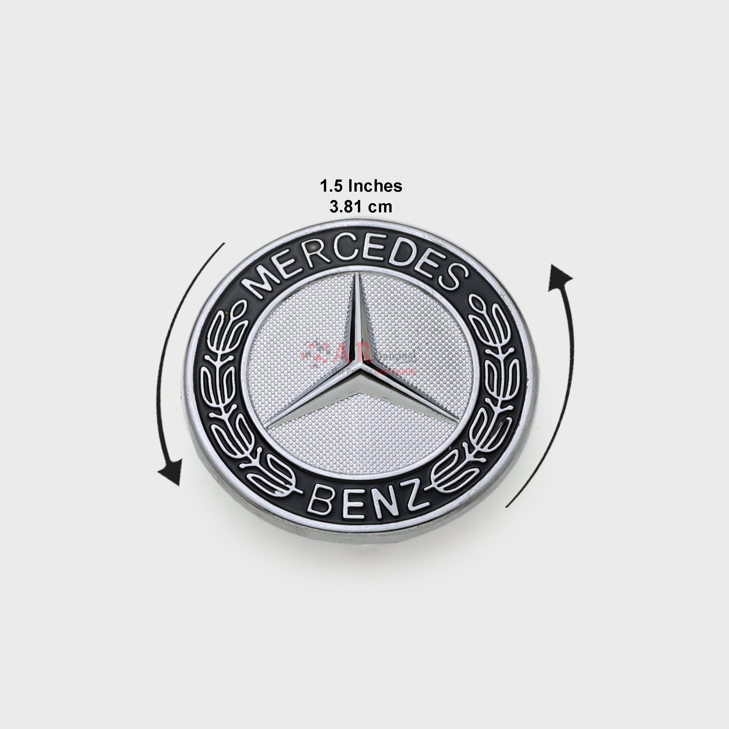 Mercedes Logo 0size 1.5inch-4.2cm Curve Black Chrome IP Badge