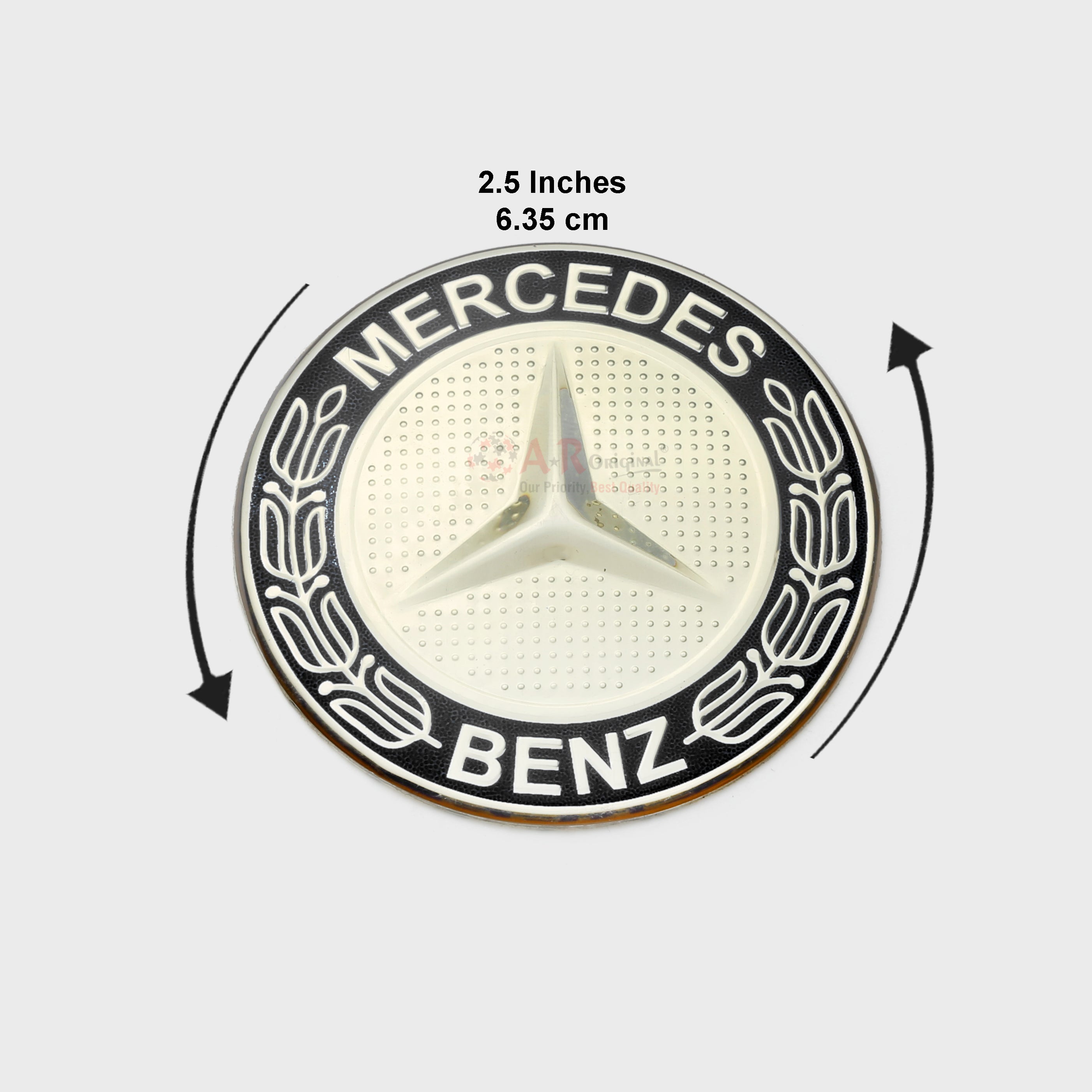 Mercedes Logo 2.5inch-6.2cm Big Black Epoxy IP Badge