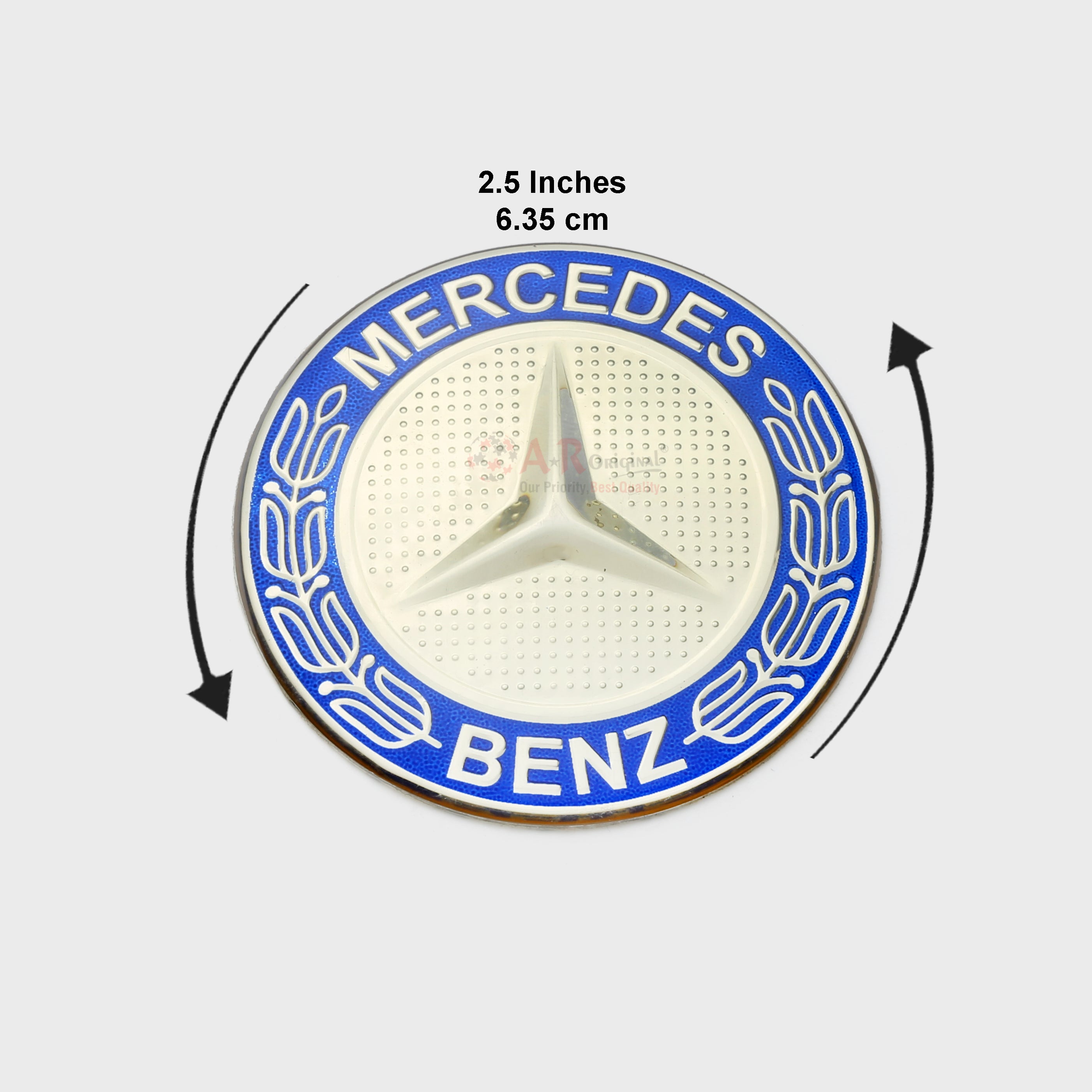 Mercedes Logo 2.5inch-6.2cm Big Blue Epoxy IP Badge