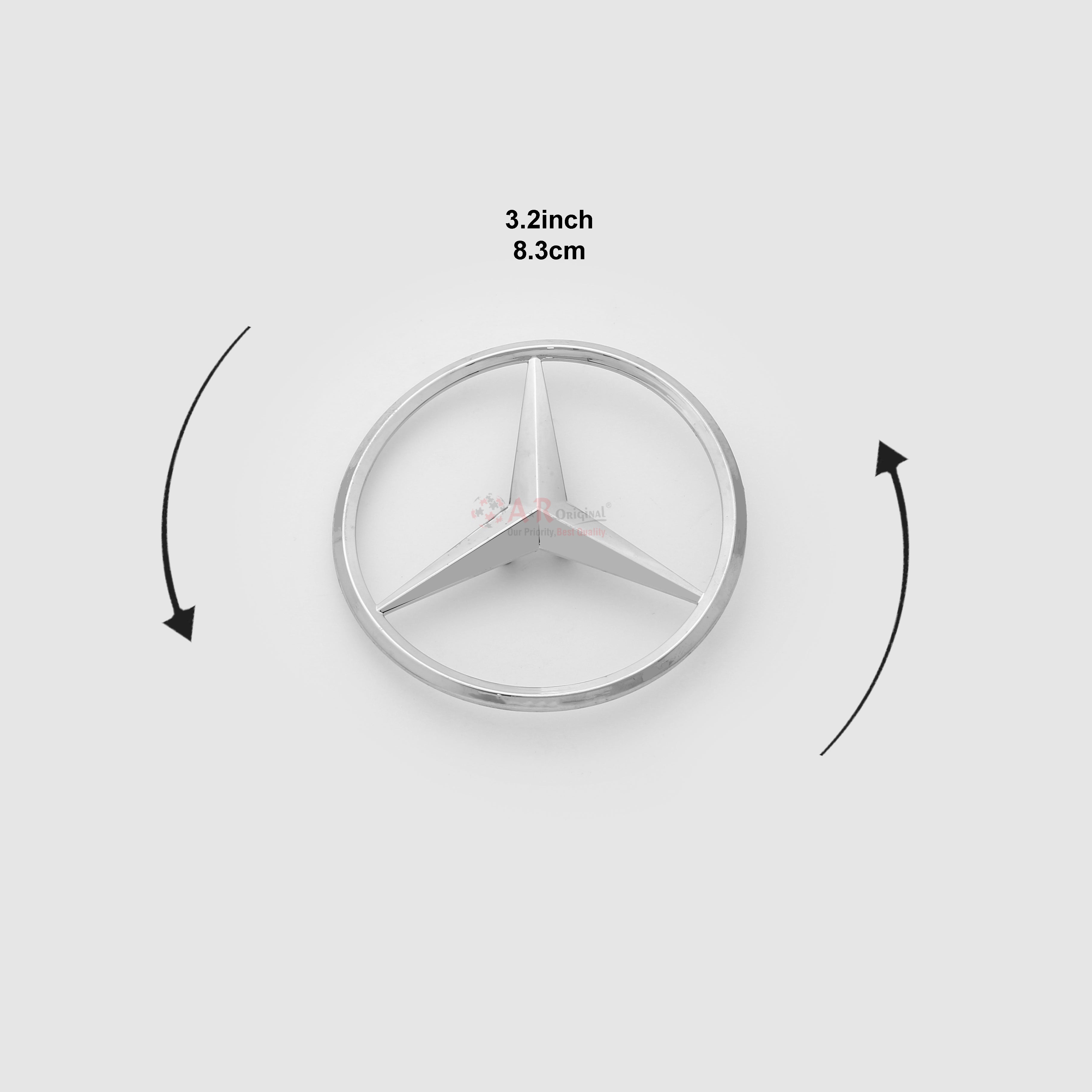 Mercedes Logo 3.2inch-8cm Chrome IP Badge