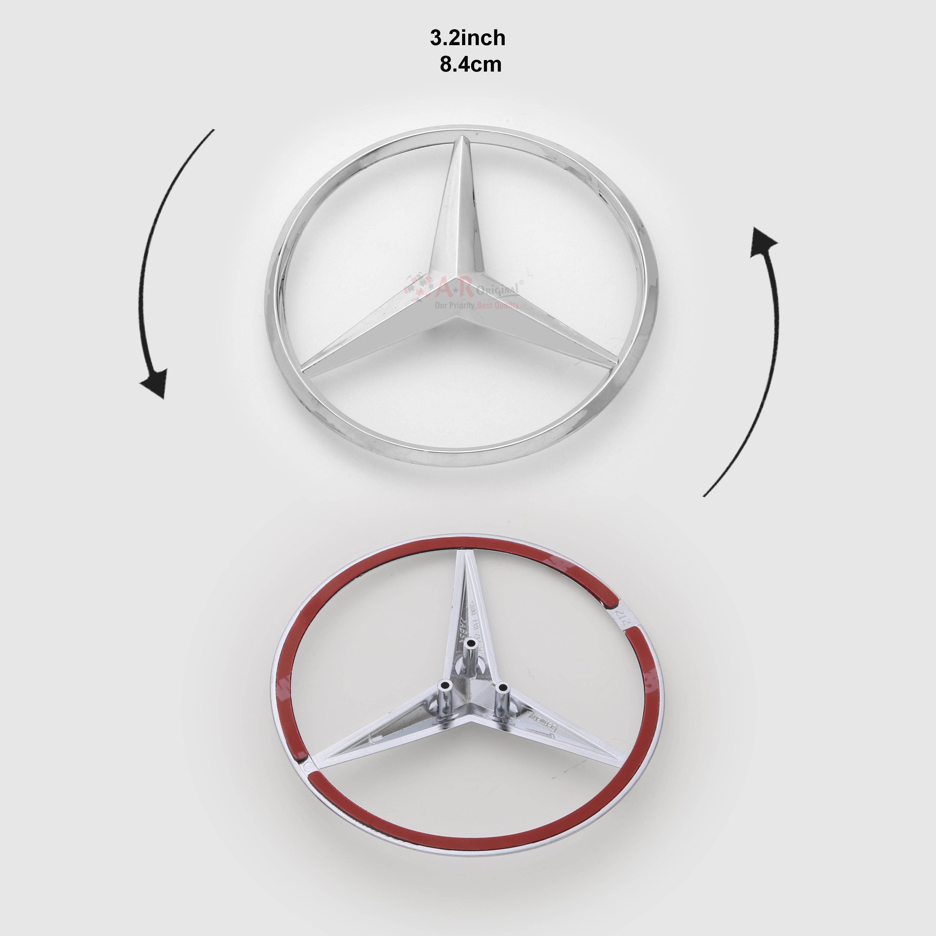 Mercedes Logo 3.2inch-8cm Chrome IP Badge