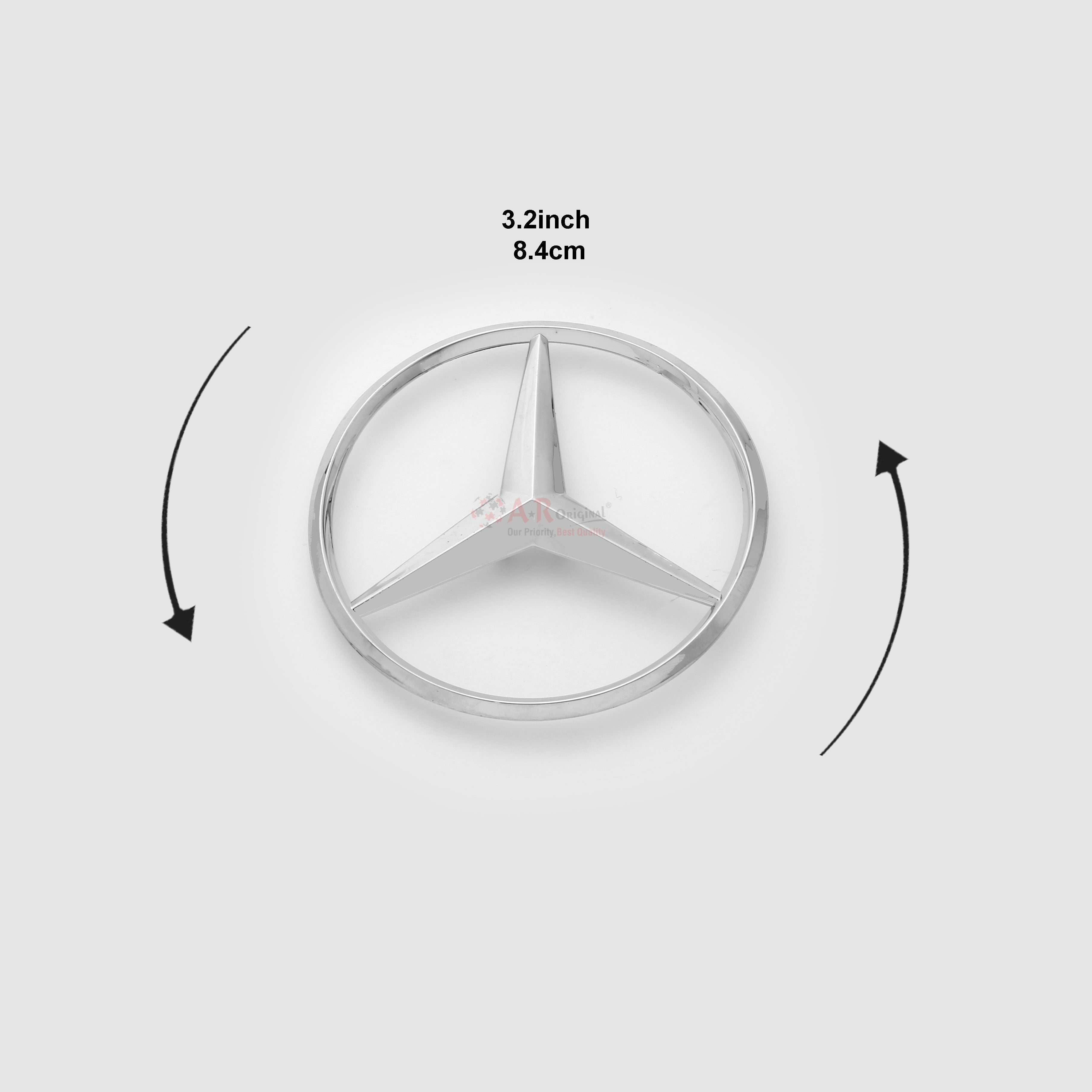 Mercedes Logo 3.2inch-8cm Chrome IP Badge