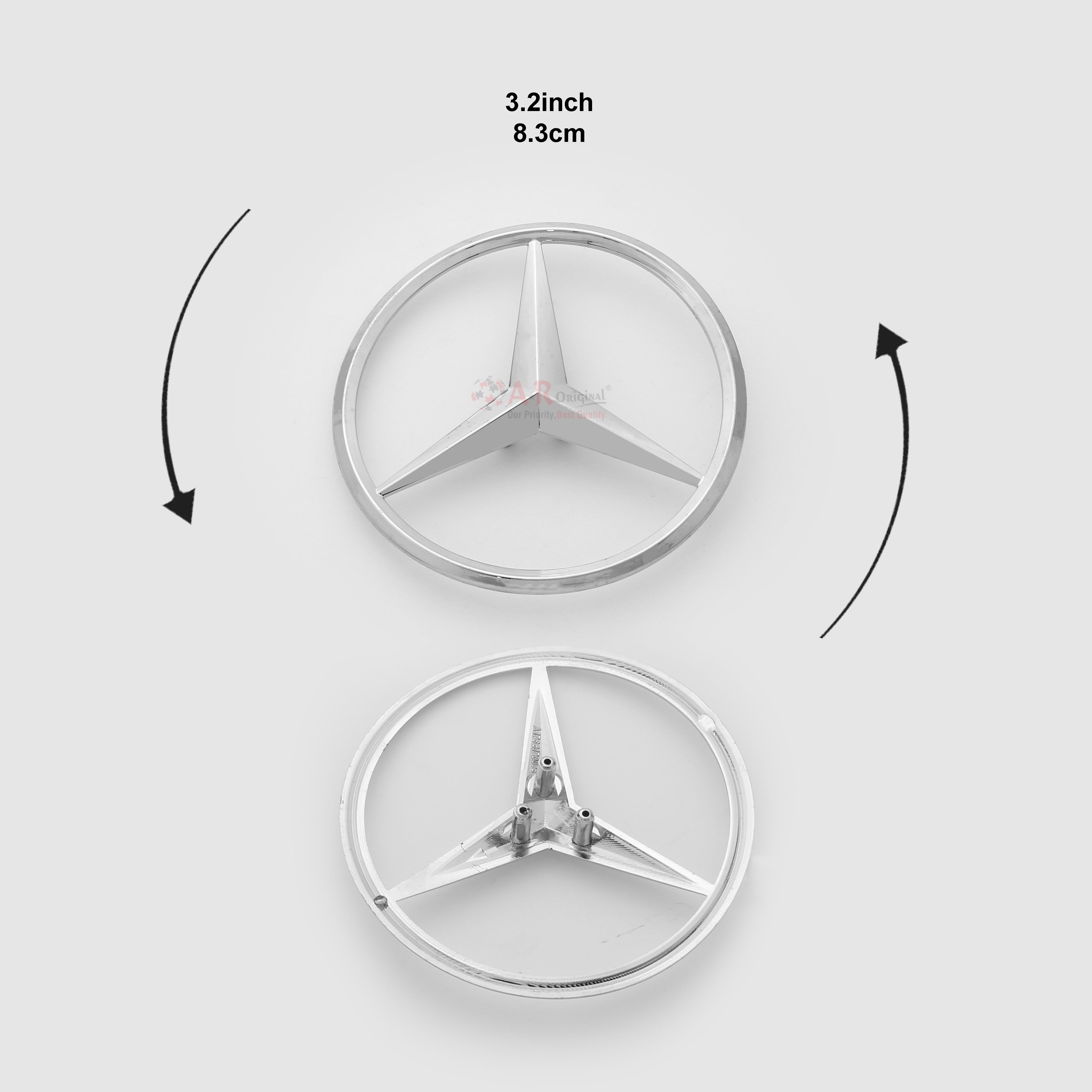 Mercedes Logo 3.2inch-8cm Chrome IP Badge