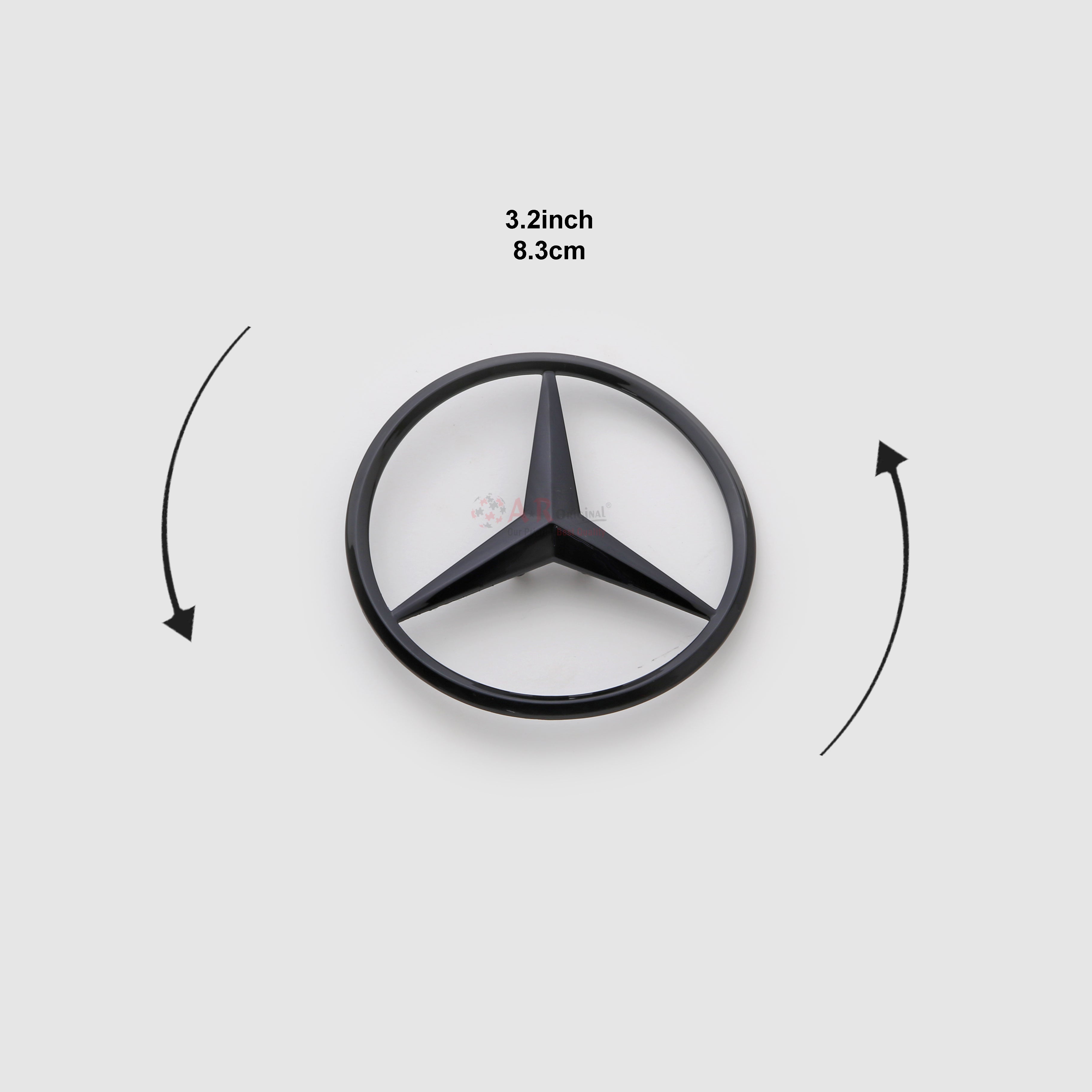 Mercedes Logo 3.3inch-9cm Matt Black IP Badge