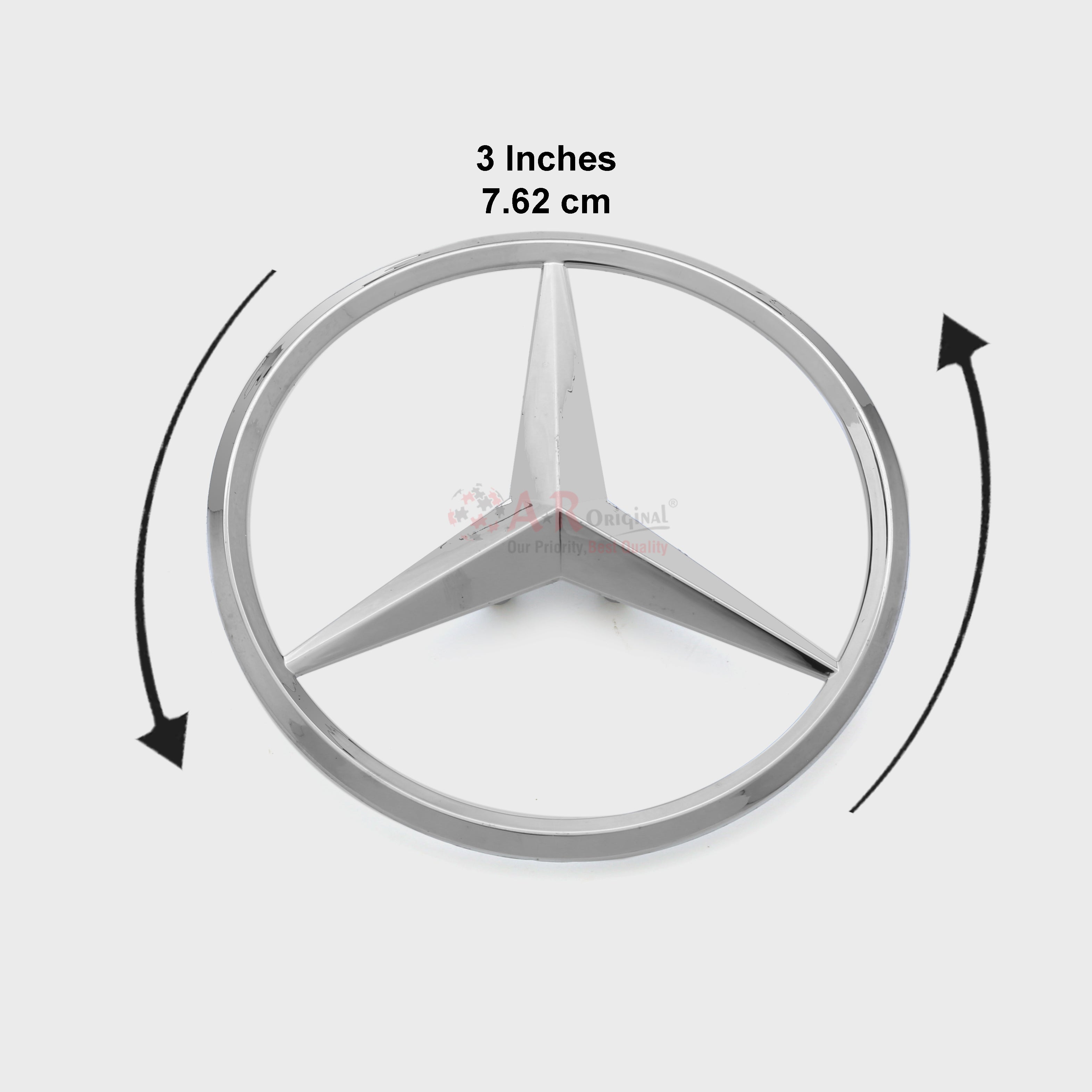Mercedes Logo 3inch-8cm Rear Side Chrome IP Badge