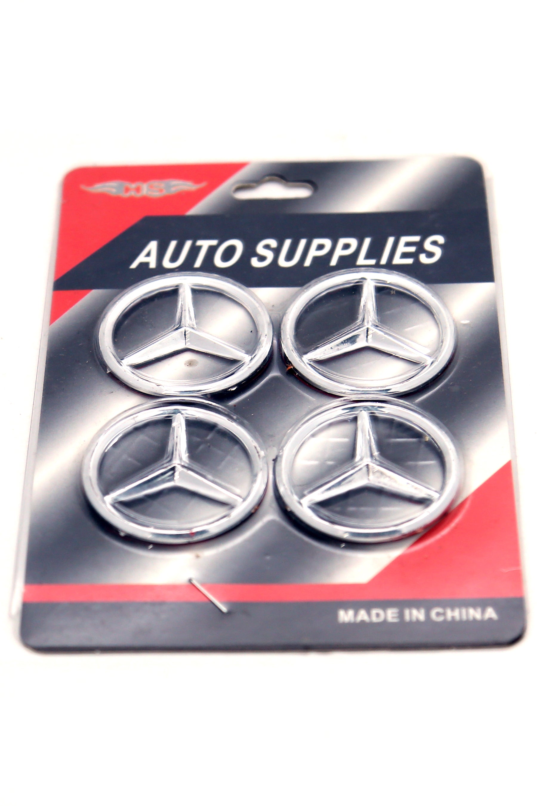 Mercedes Logo 4pc Set Small Chrome Badge