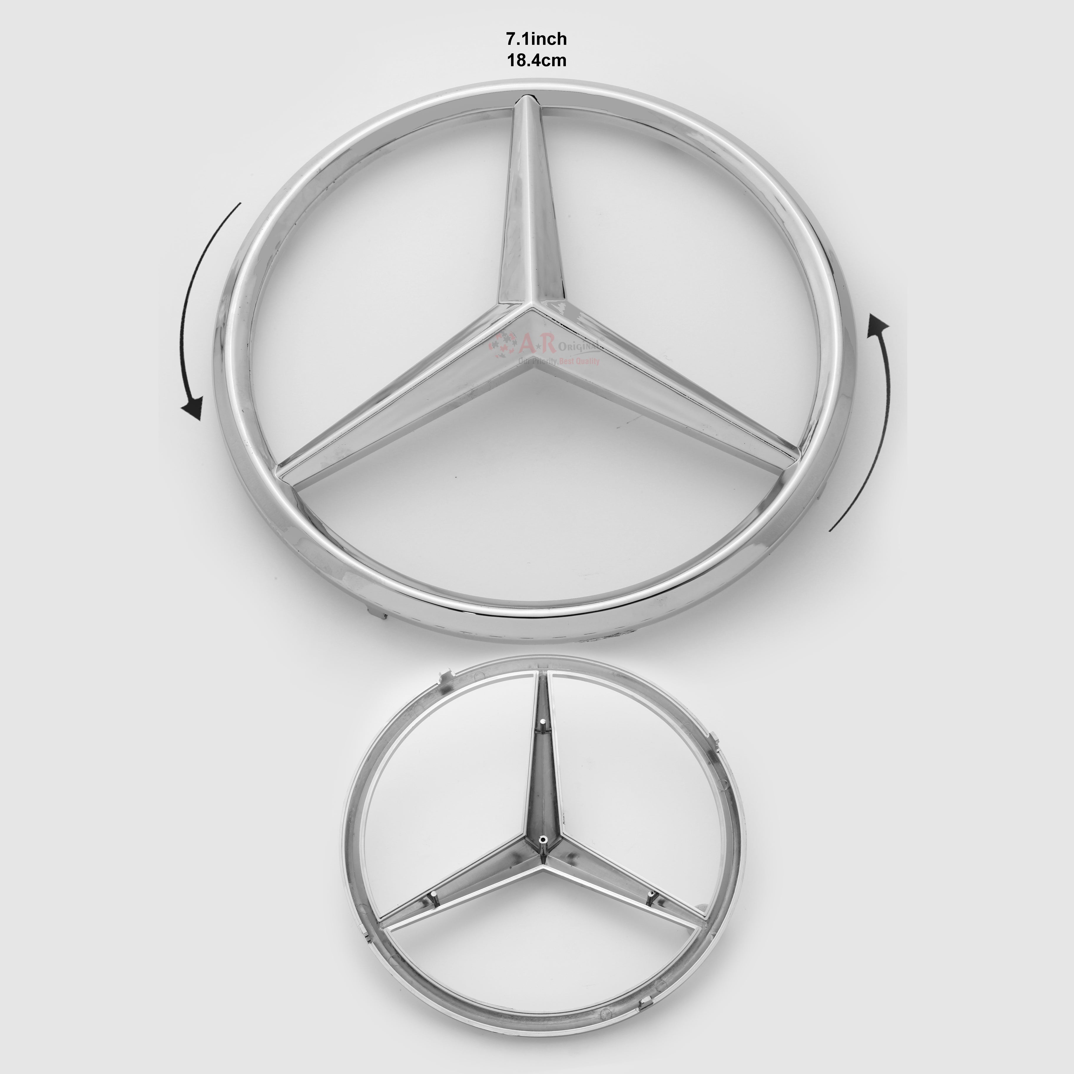Mercedes Logo 7.1inch-18.4cm Chrome IP Badge