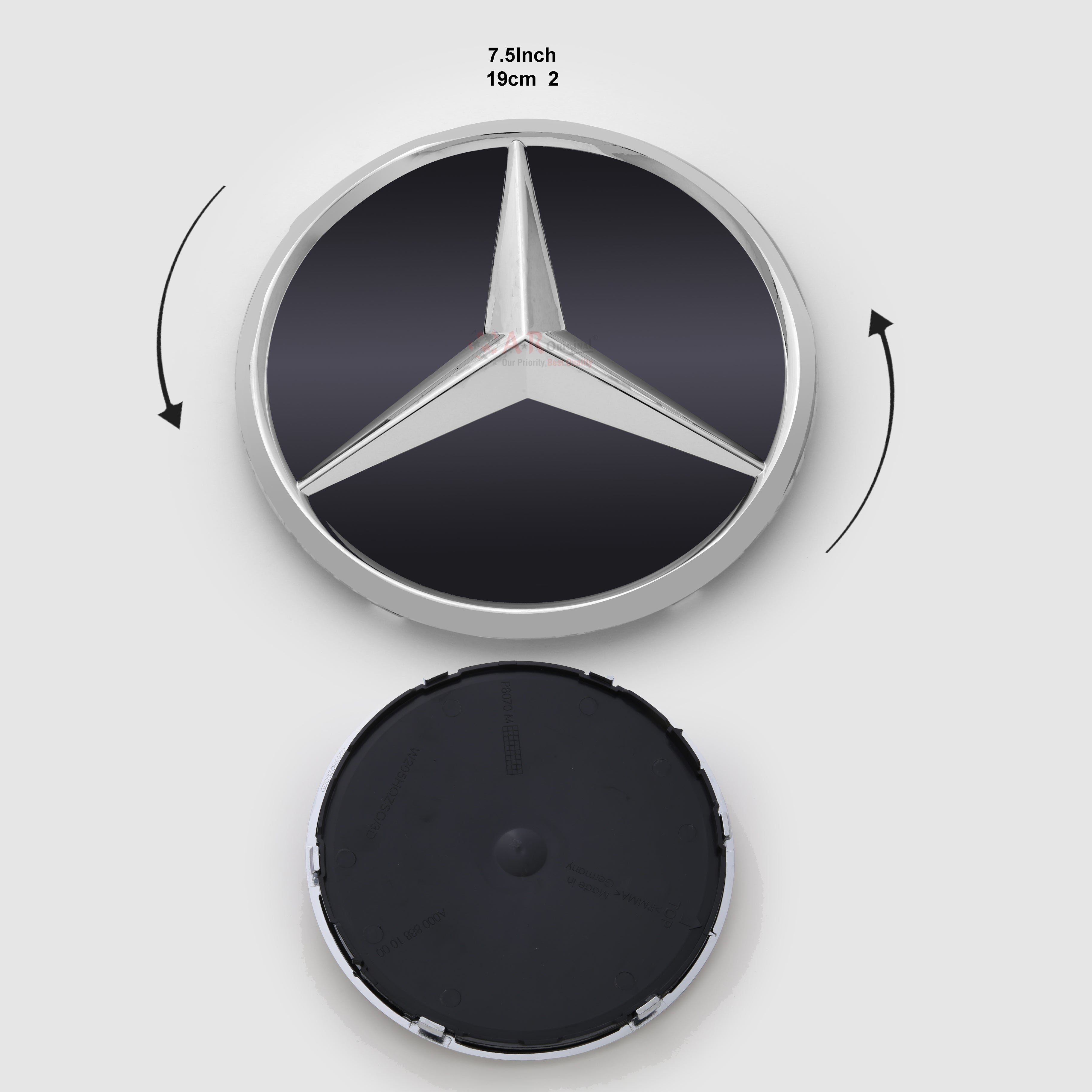 Mercedes Logo Glass A (PMMA) 7.5inch-19cm IP Badge