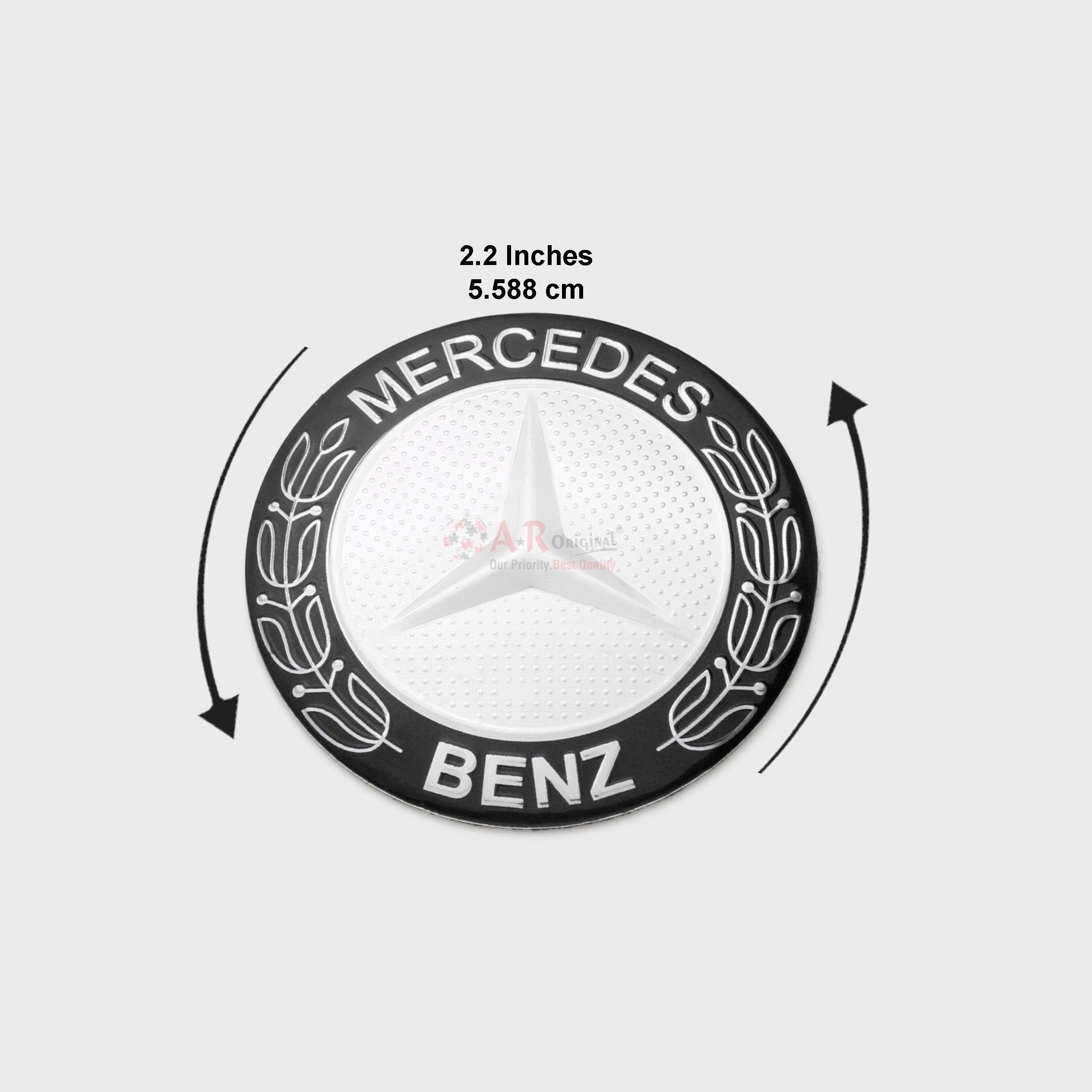 Mercedes Logo Small 2.2inch-5.5cm Small Epoxy Black IP