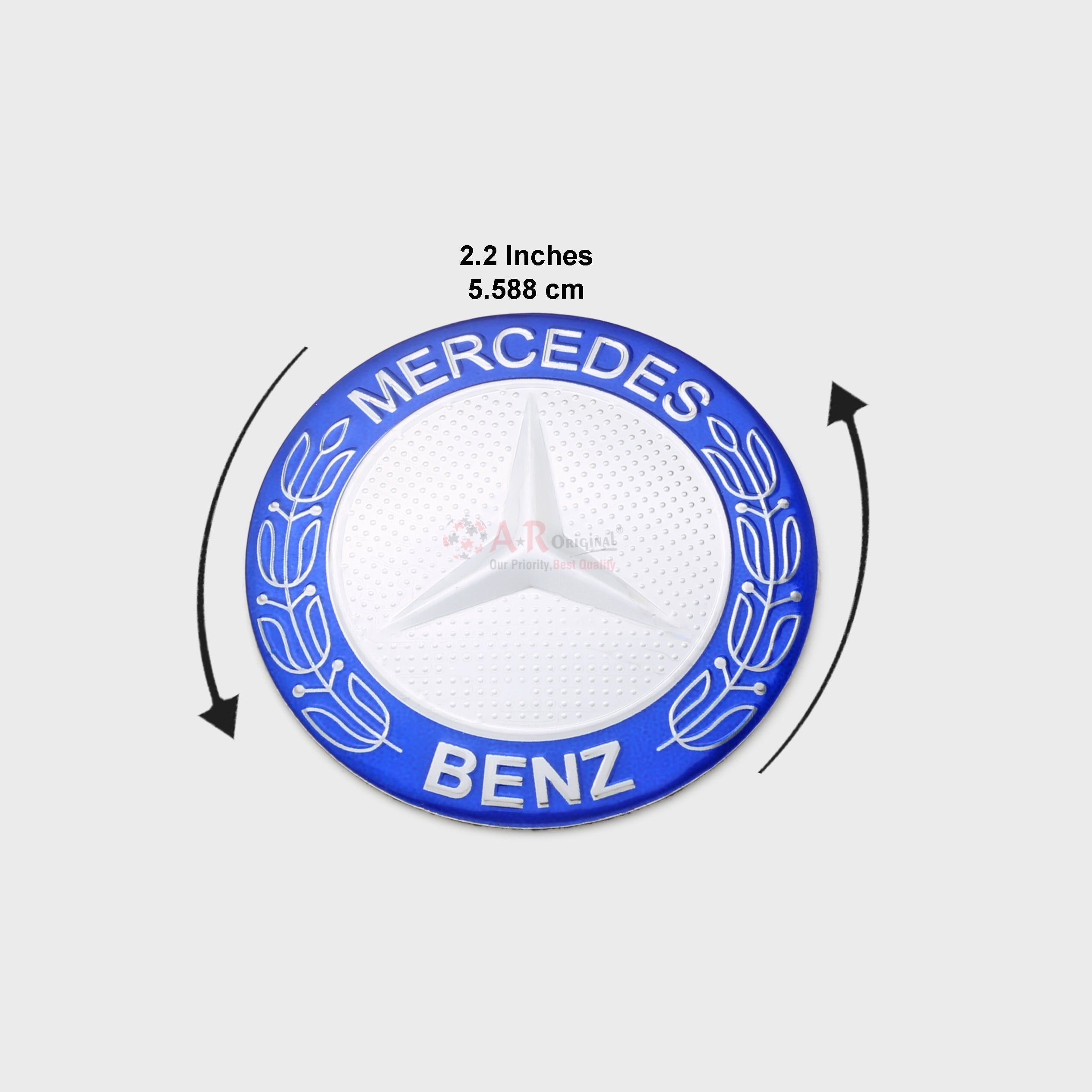 Mercedes Logo Small 2.2inch-5cm Small Epoxy Blue IP