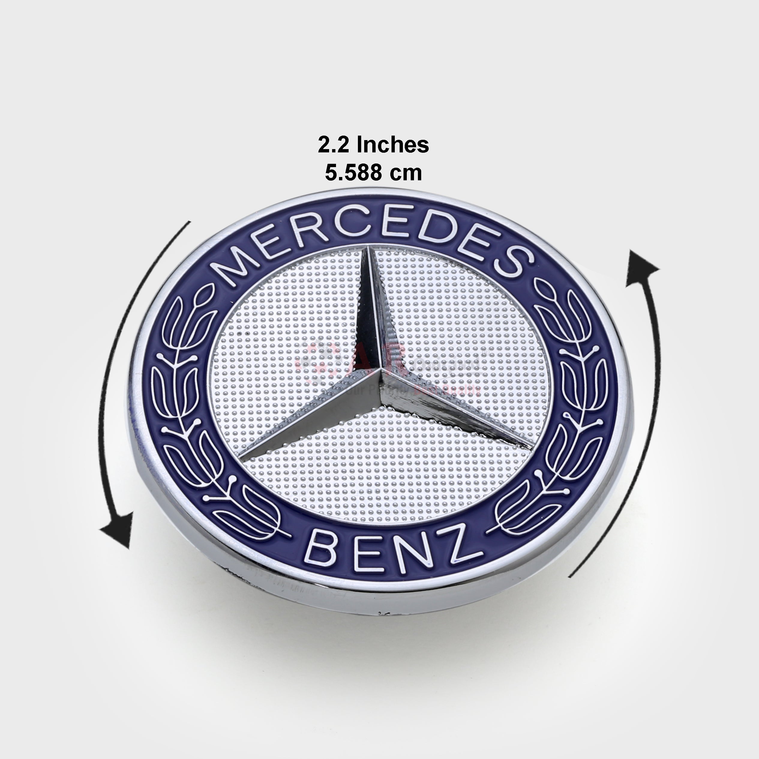 Merecedes Benz Logo 2.6inch-6cm IP Chrome Blue Badge