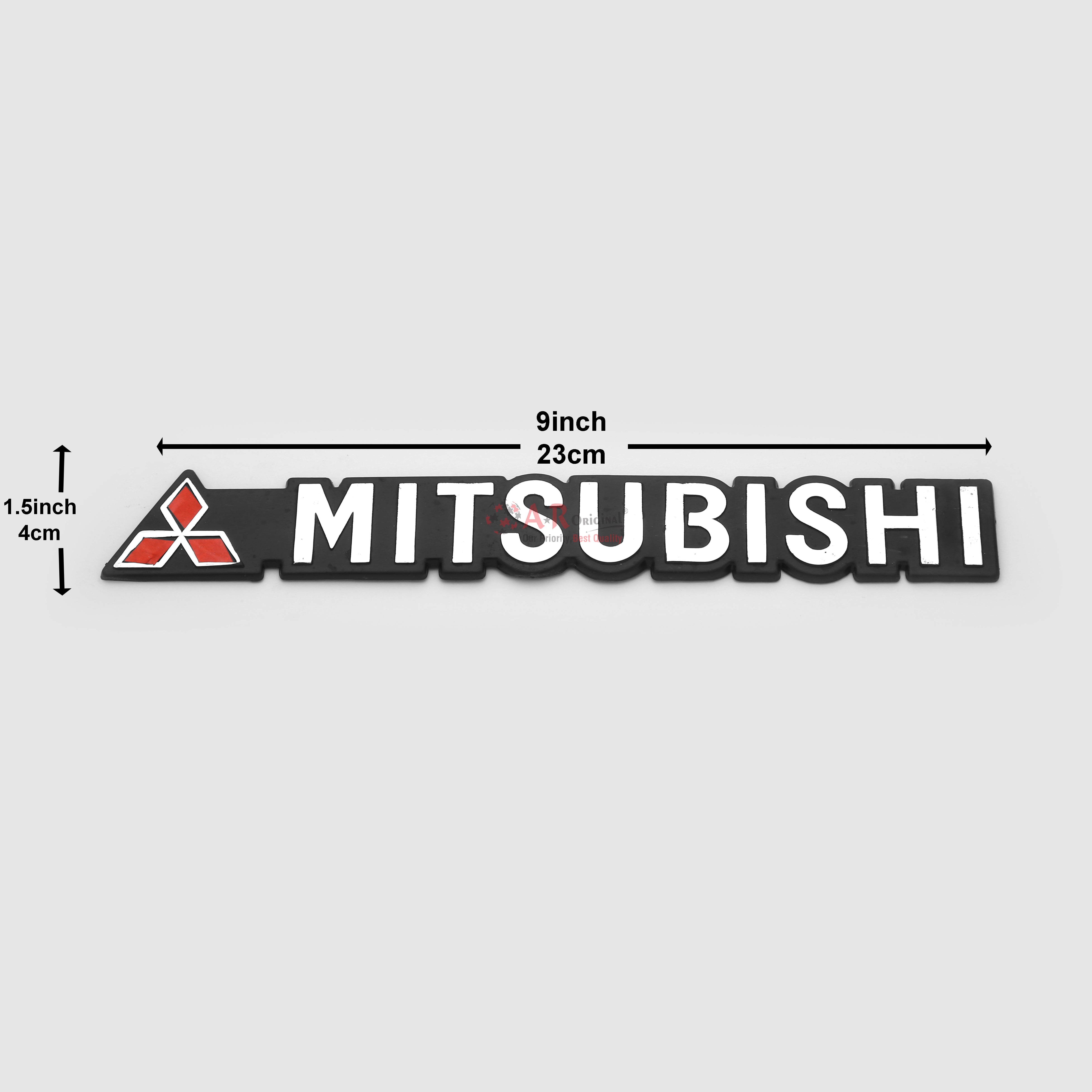 Mitsubishi Emblem 1.5x9inch-4x23cm Black LC Badge