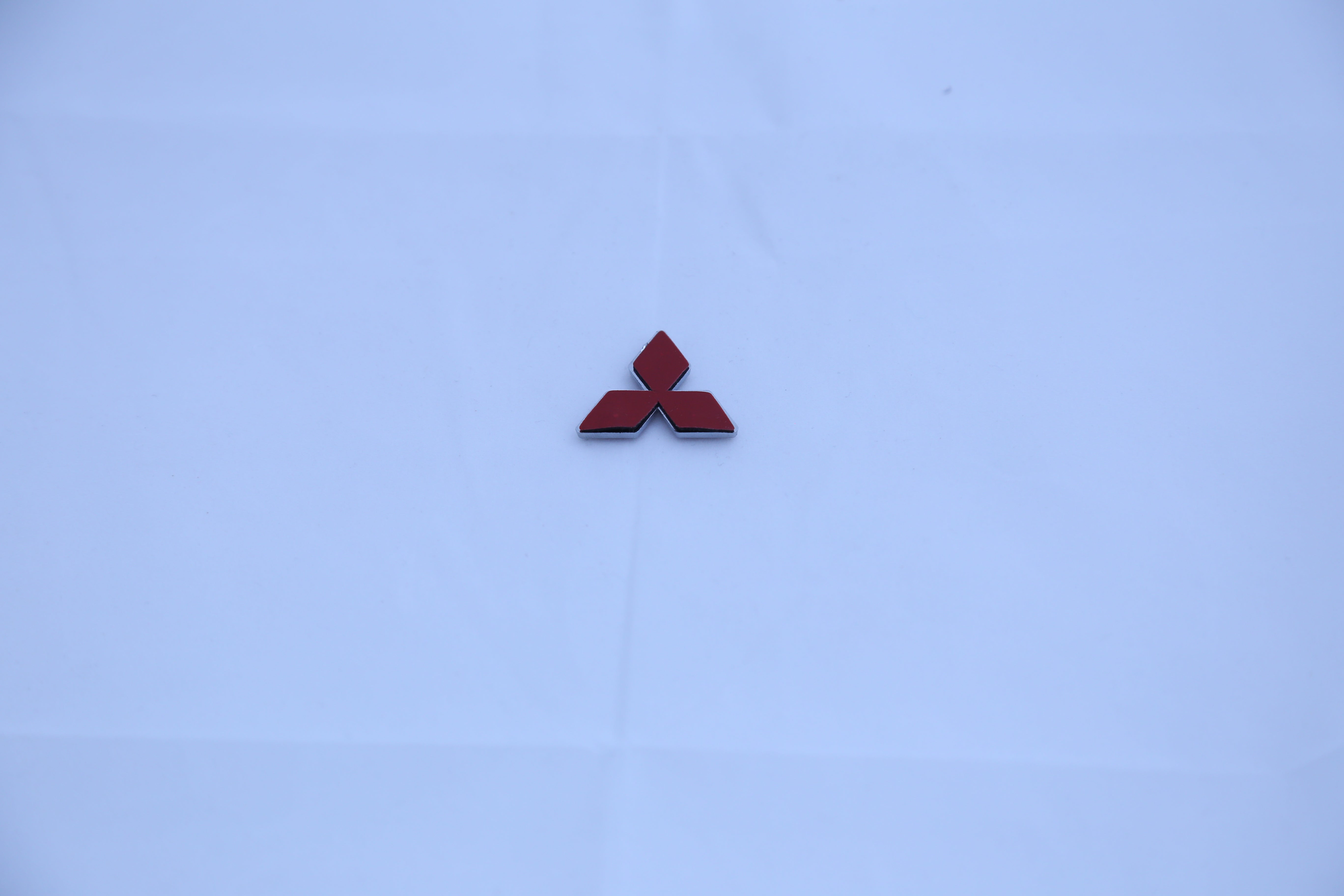 Mitsubishi Logo 1.5inch-4cm Steering Size Red Chrome IP Badge