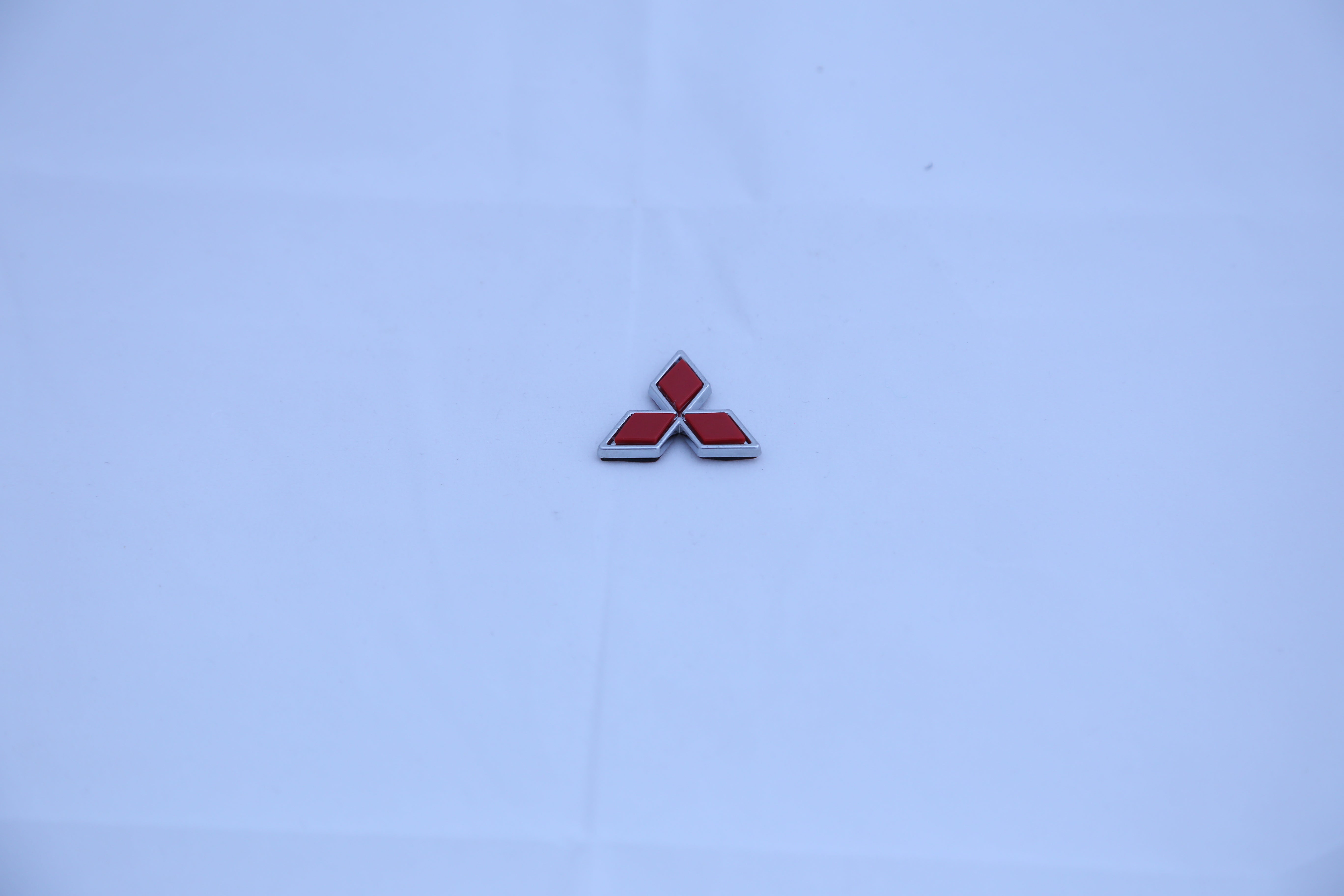 Mitsubishi Logo 1.5inch-4cm Steering Size Red Chrome IP Badge