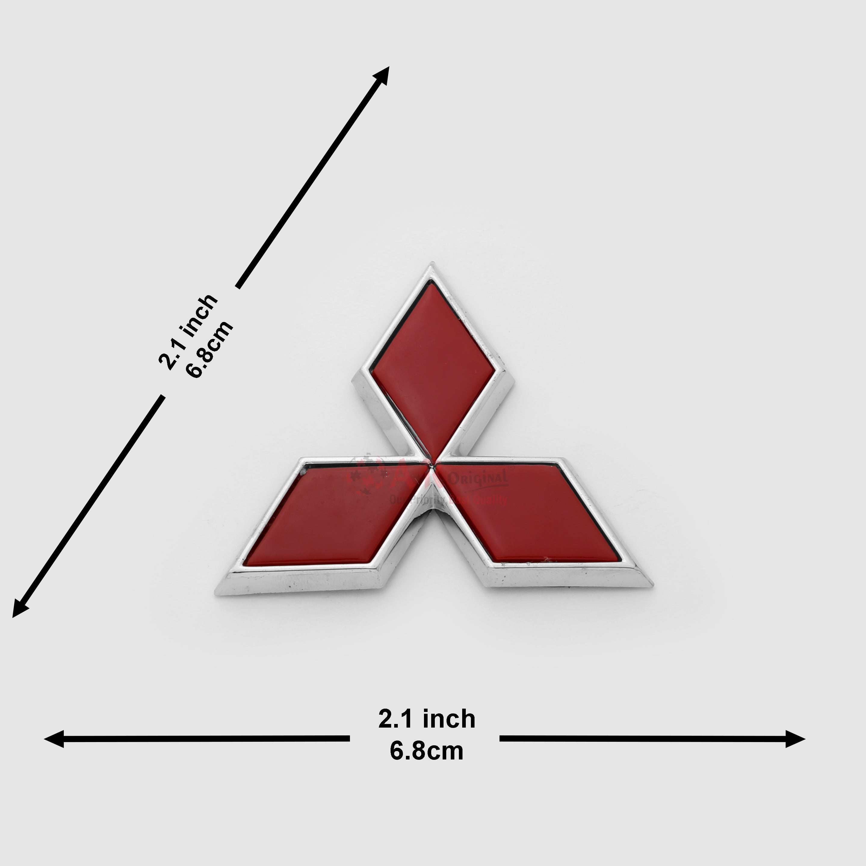 Mitsubishi Logo 2.1inch-7.5cm Red Chrome IP Badge